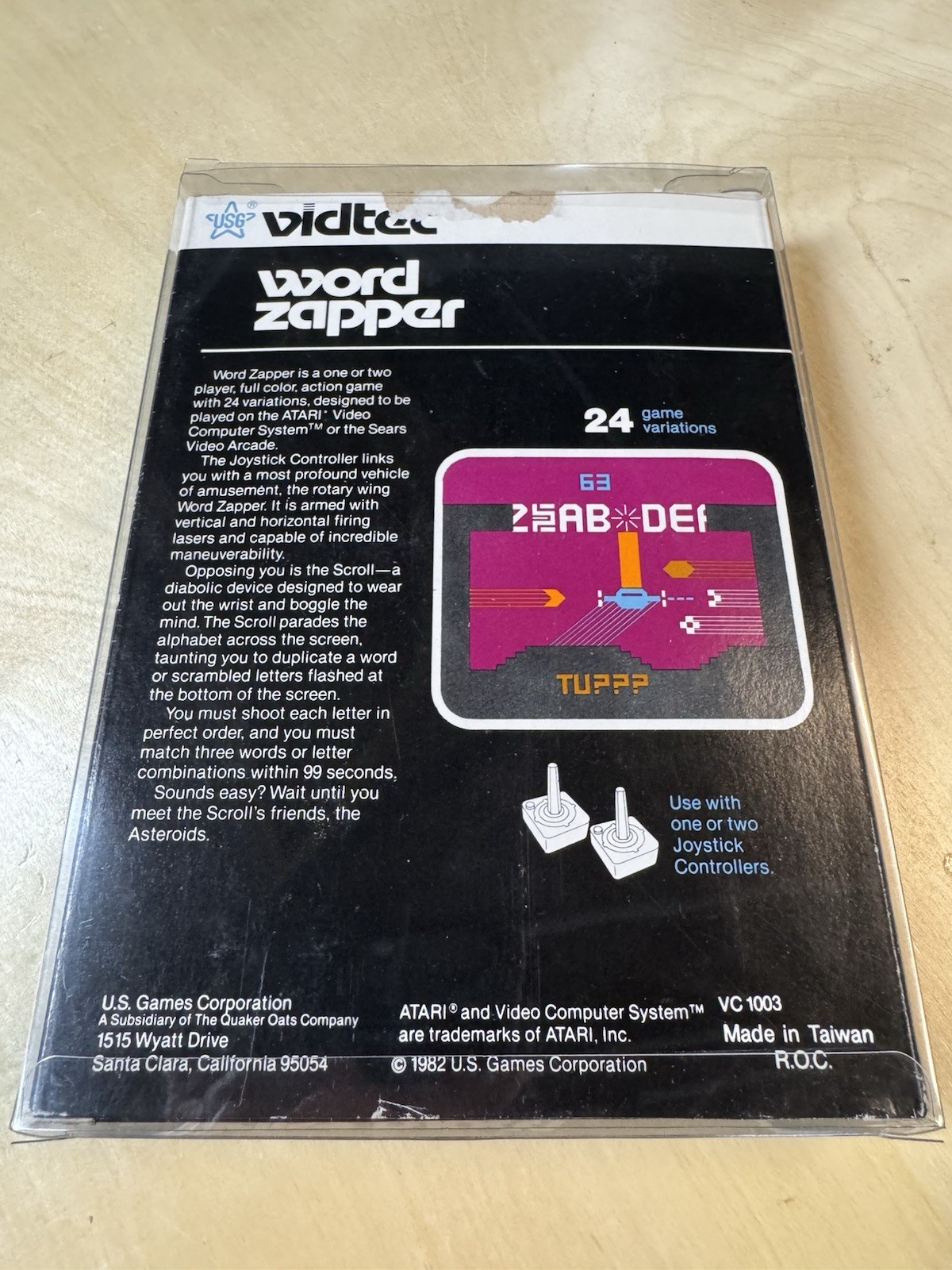 Word Zapper Atari 2600 Game CIB – Complete – Vidtec