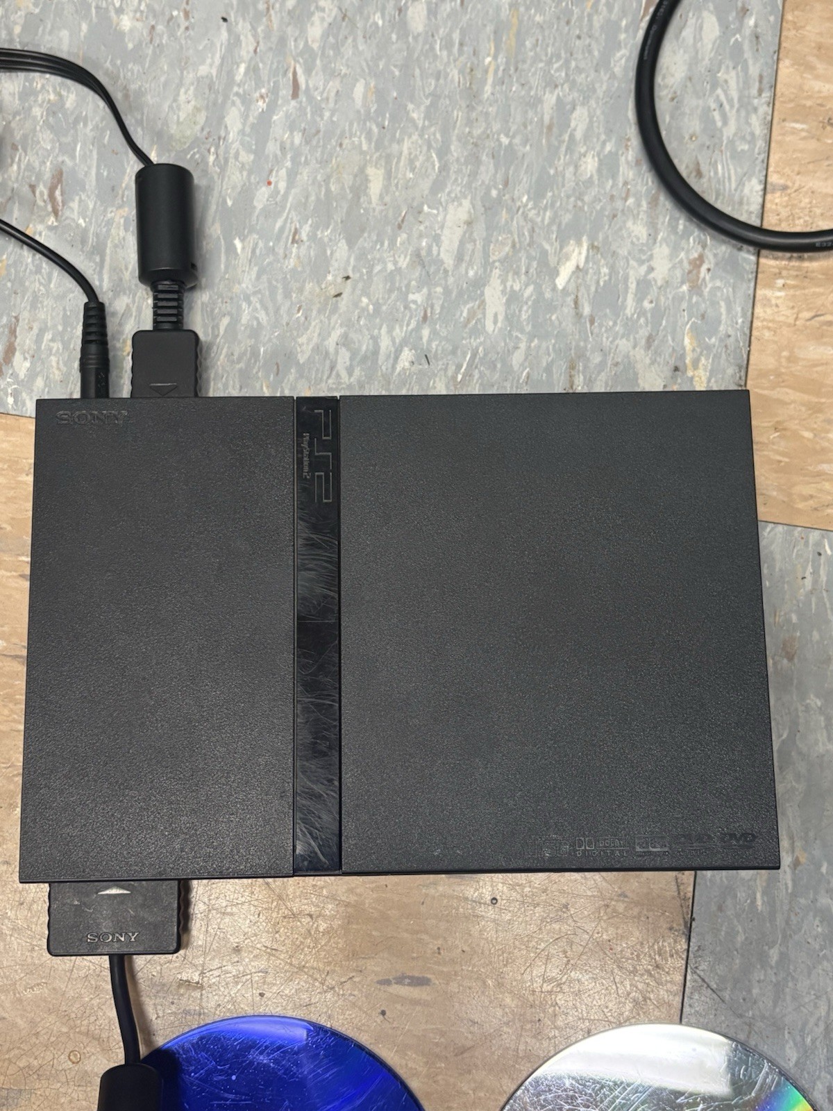 PS2 SCPH-77001 Black Slim Console Only – FOR PARTS REPAIR Powers On