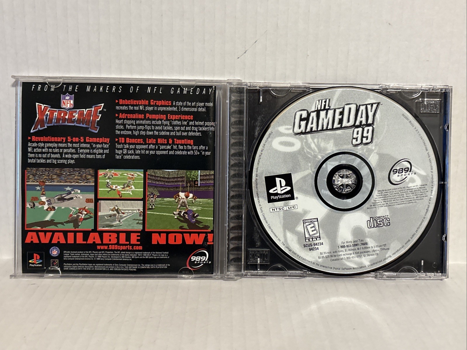 Complete NFL GameDay 99 American Football Sony PlayStation 1 PS1 Video Game 1998