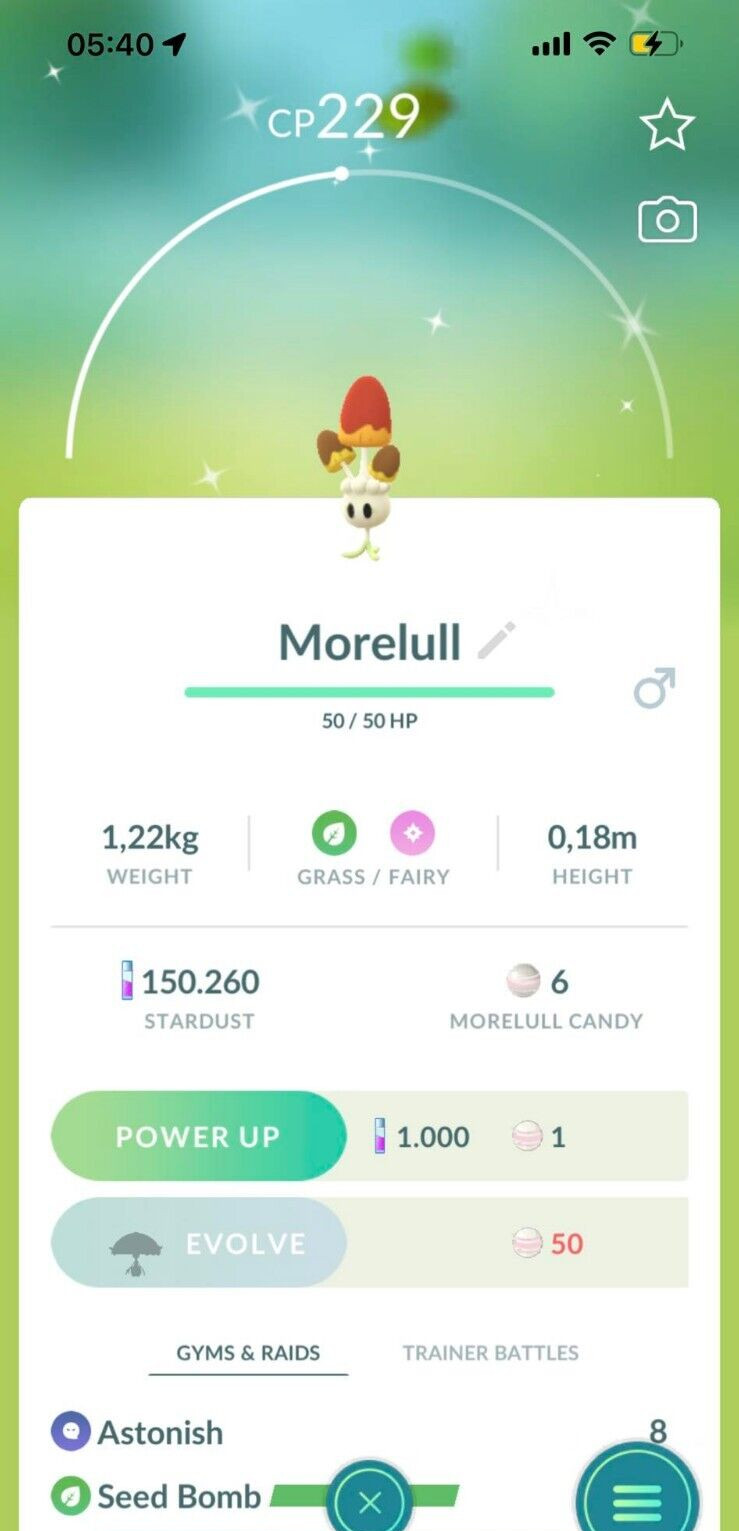 Shiny Morelull – Trade 20kStardust – Read Description
