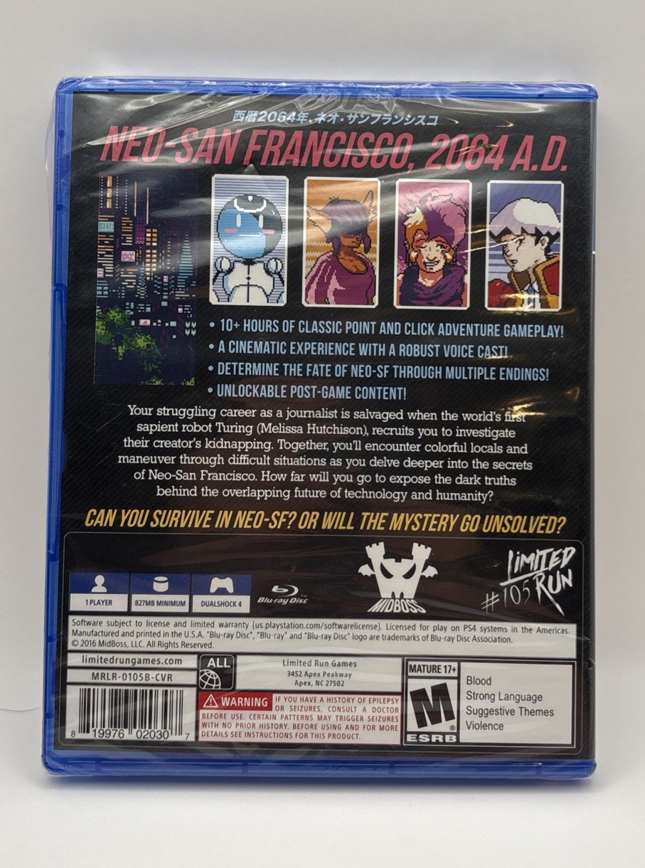 2064: Read Only Memories – PS4 – Yellow Cover Ver – Limited Run #105 – Sealed