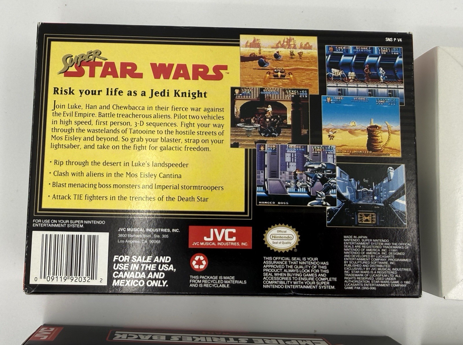 CIB Super Star Wars Trilogy SNES LOT Empire Strikes Return Jedi Fast Free Shipng