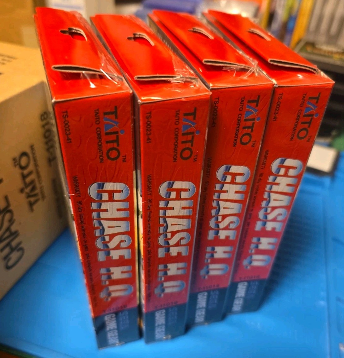 Sega Game Gear Chase HQ Factory Shipping Case Pack Box Lot of 4 Sealed Games