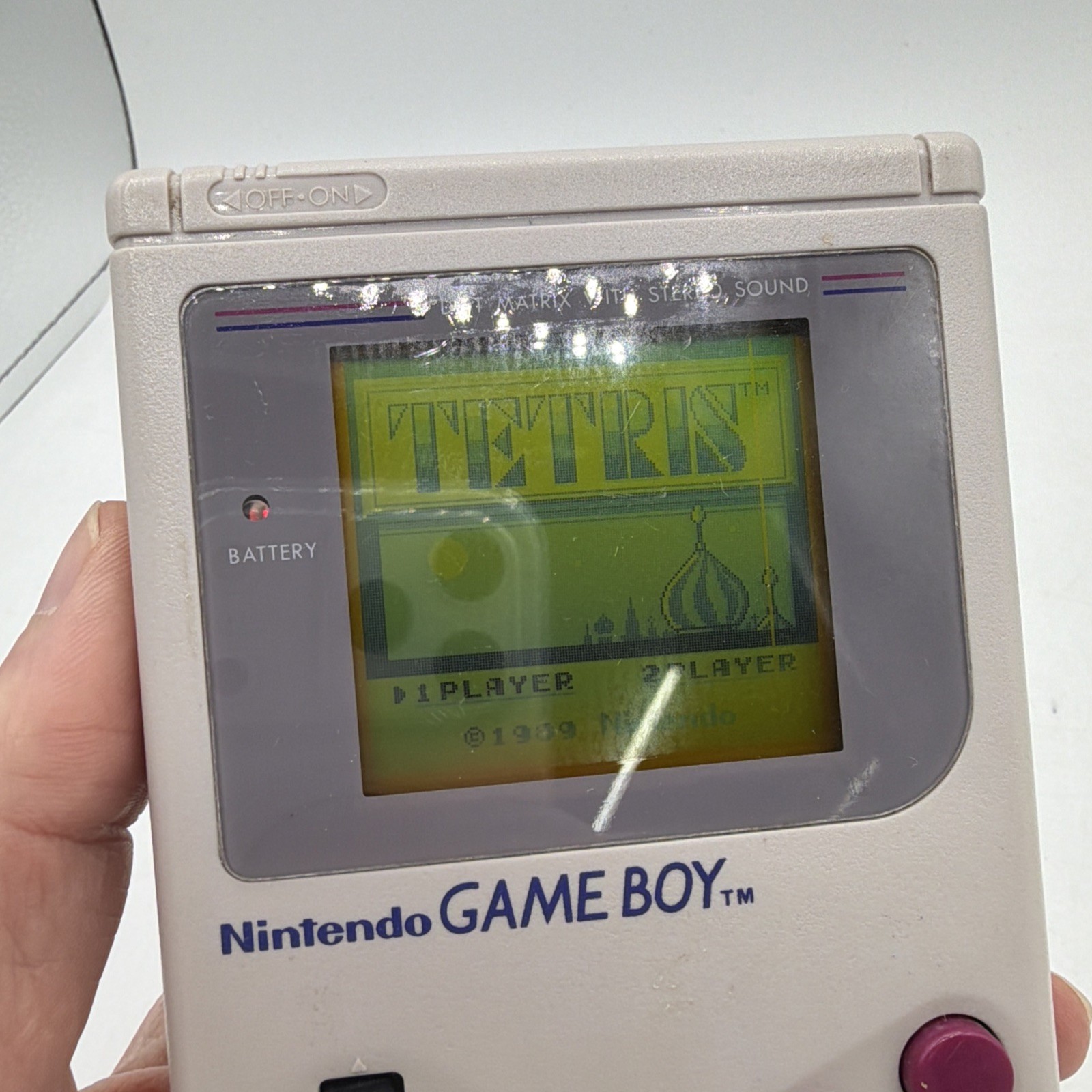 Authentic & Tested Nintendo Game Boy Gray Console Working (Read) 3 Games