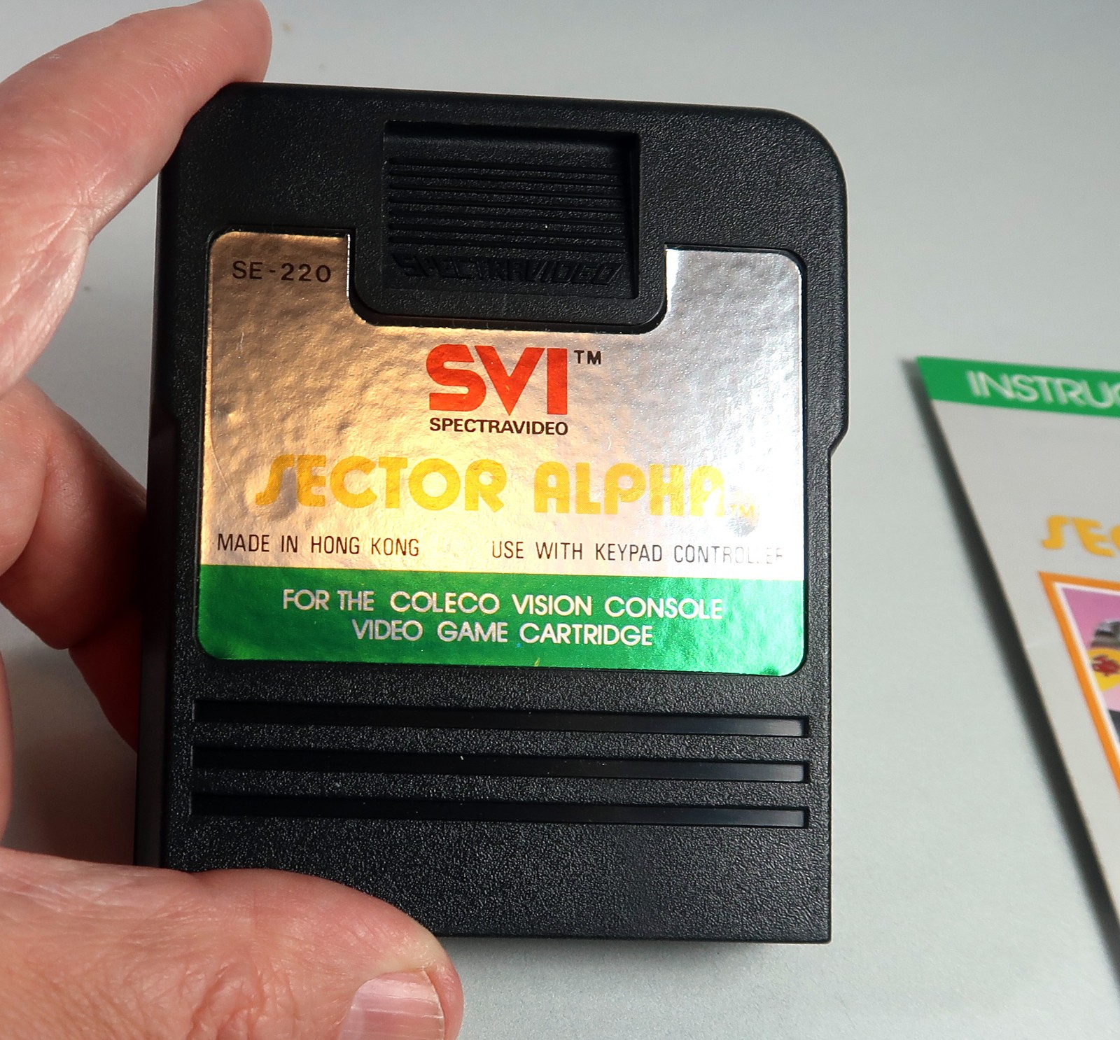 ColecoVision: SECTOR ALPHA Cartridge & Manual – Tested & WORKS – Very NICE Label