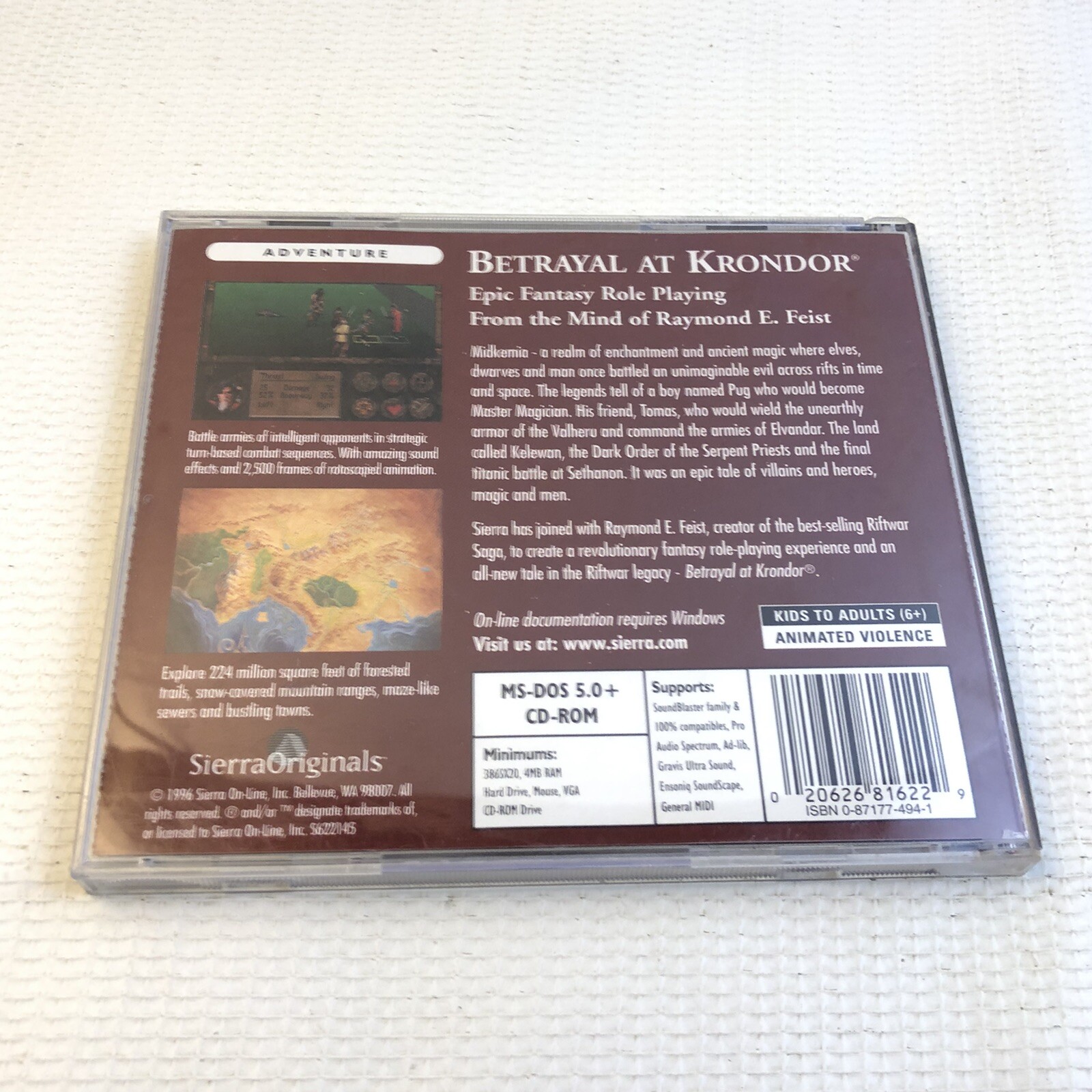 1996 BETRAYAL AT KRONDOR SIERRA Original Online PC MS DOS 5.0 CDROM Role Playing