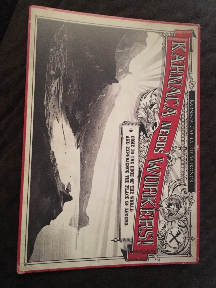 Dishonored 2 Post Card Postcard Karnaca Need Workers Card RARE