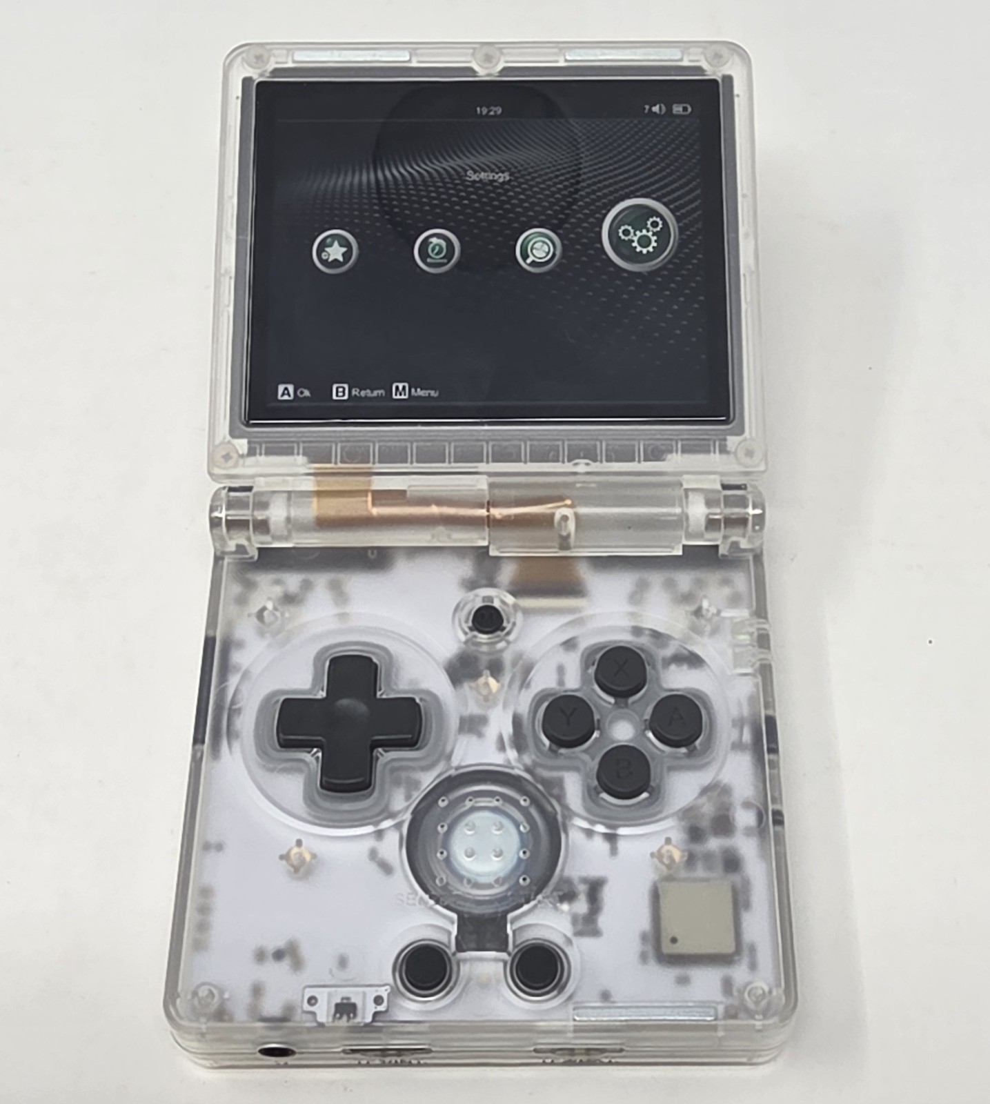 Anbernic RG 35XXSP – Clear White Linux Retro Handheld Game Console RG35XXSP 1GB