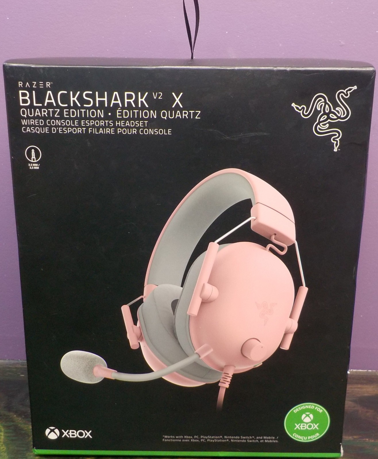Razer BlackShark V2 X Wired Gaming Headset Multi-Platform Quartz Edition – New
