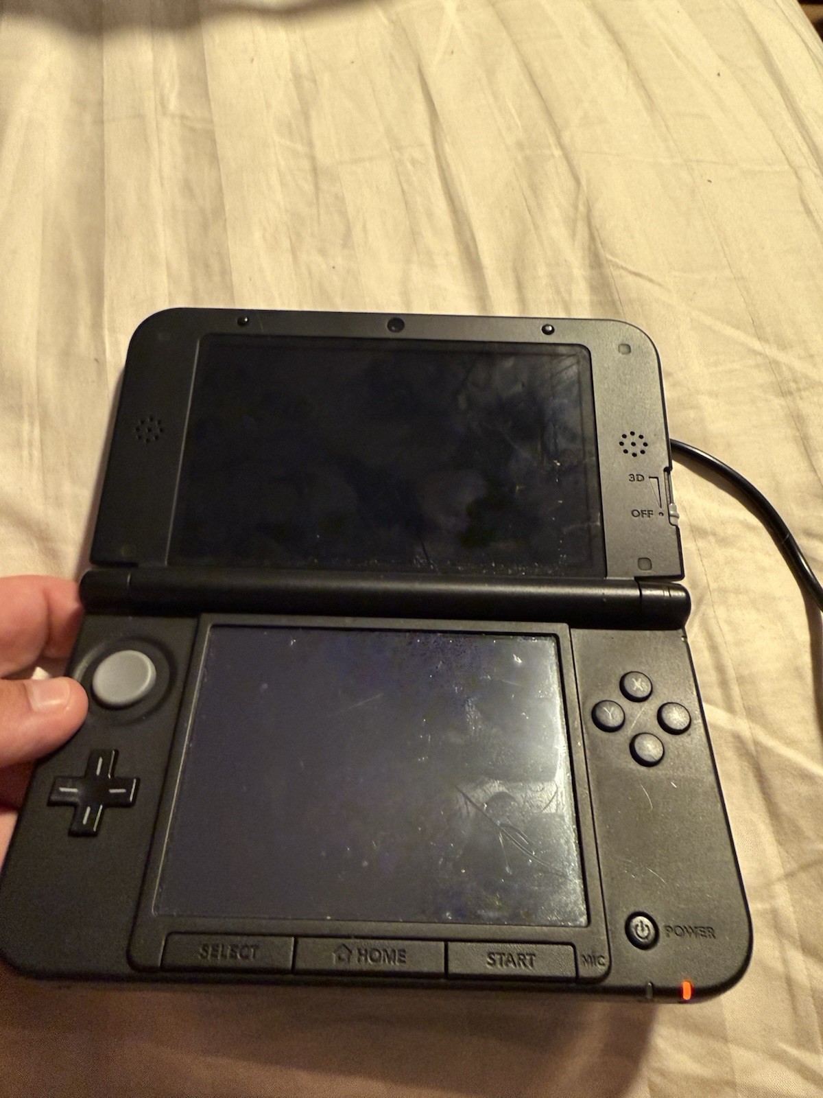 Nintendo 3DS XL Blue & Black Handheld Console System w/ Charger, Stylus, SD Card