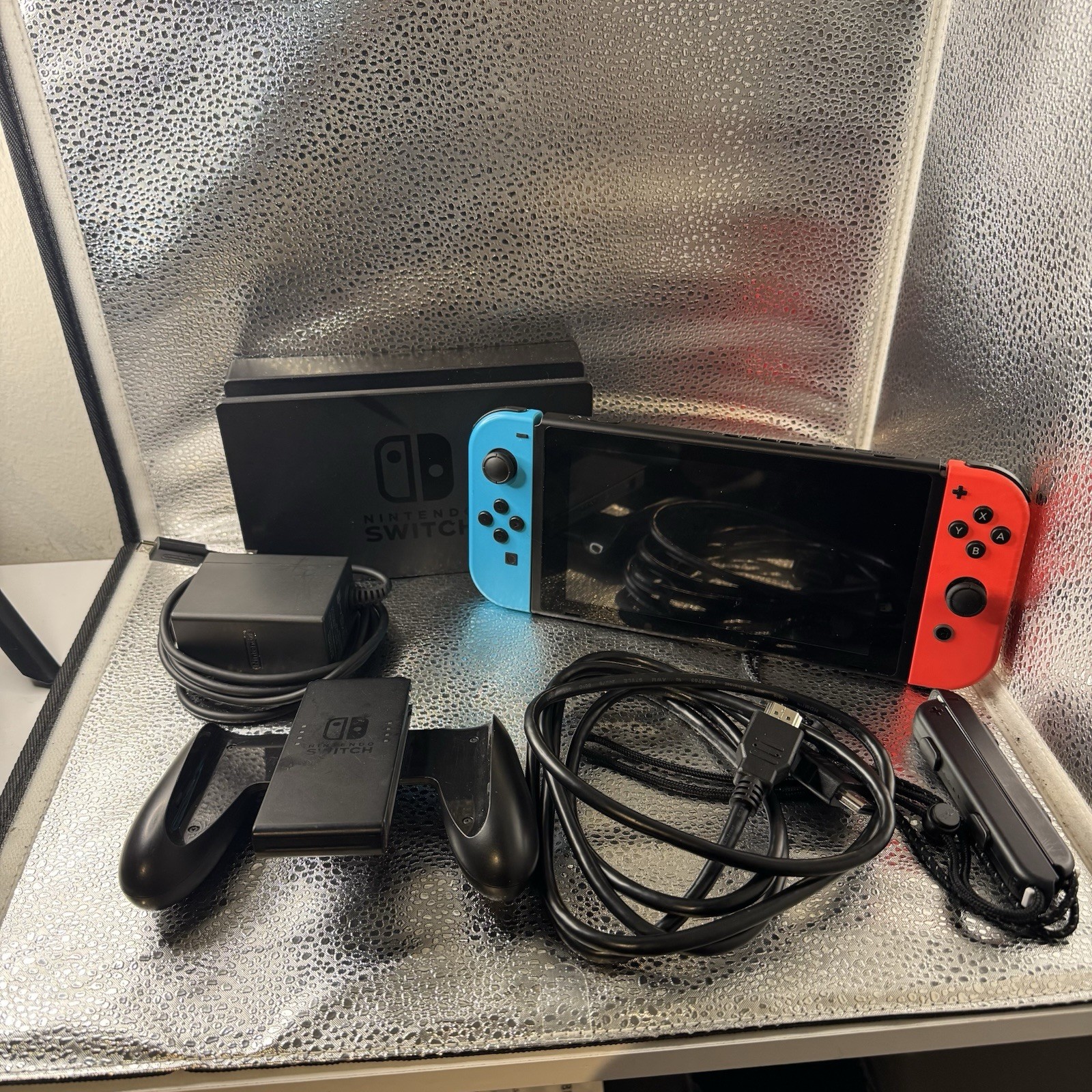 Nintendo Switch Complete Bundle w/Red/Blue Joy-Cons, Dock, Cords, 128gb Sd Works