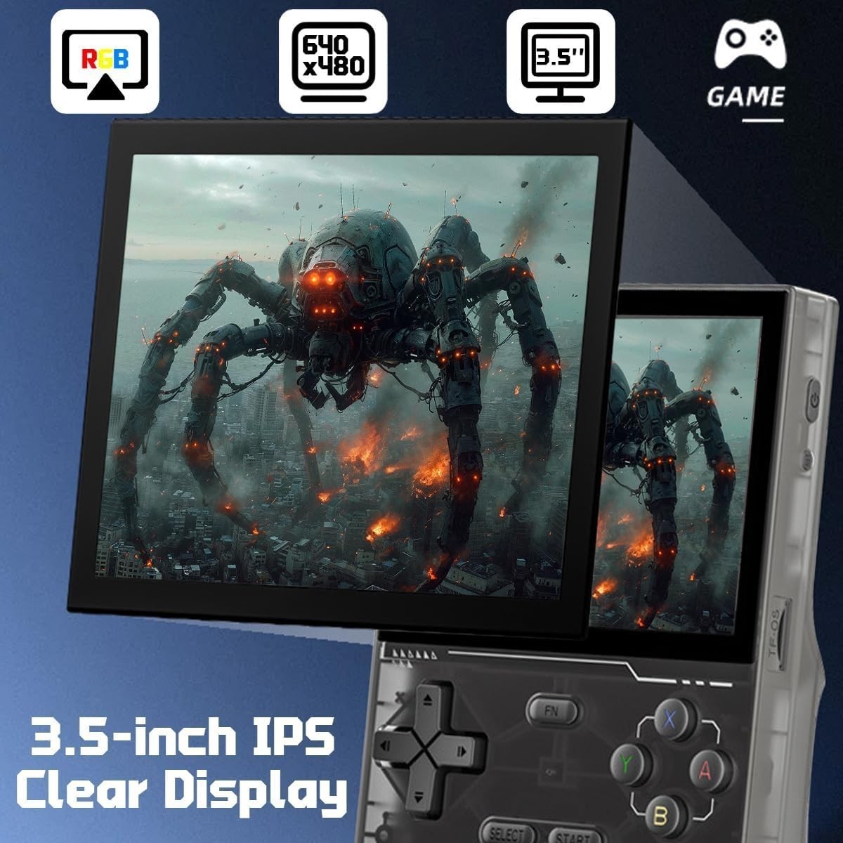 K36 Retro Handheld Console 3.5 Inch IPS 64GB 16000+ Built-in Games