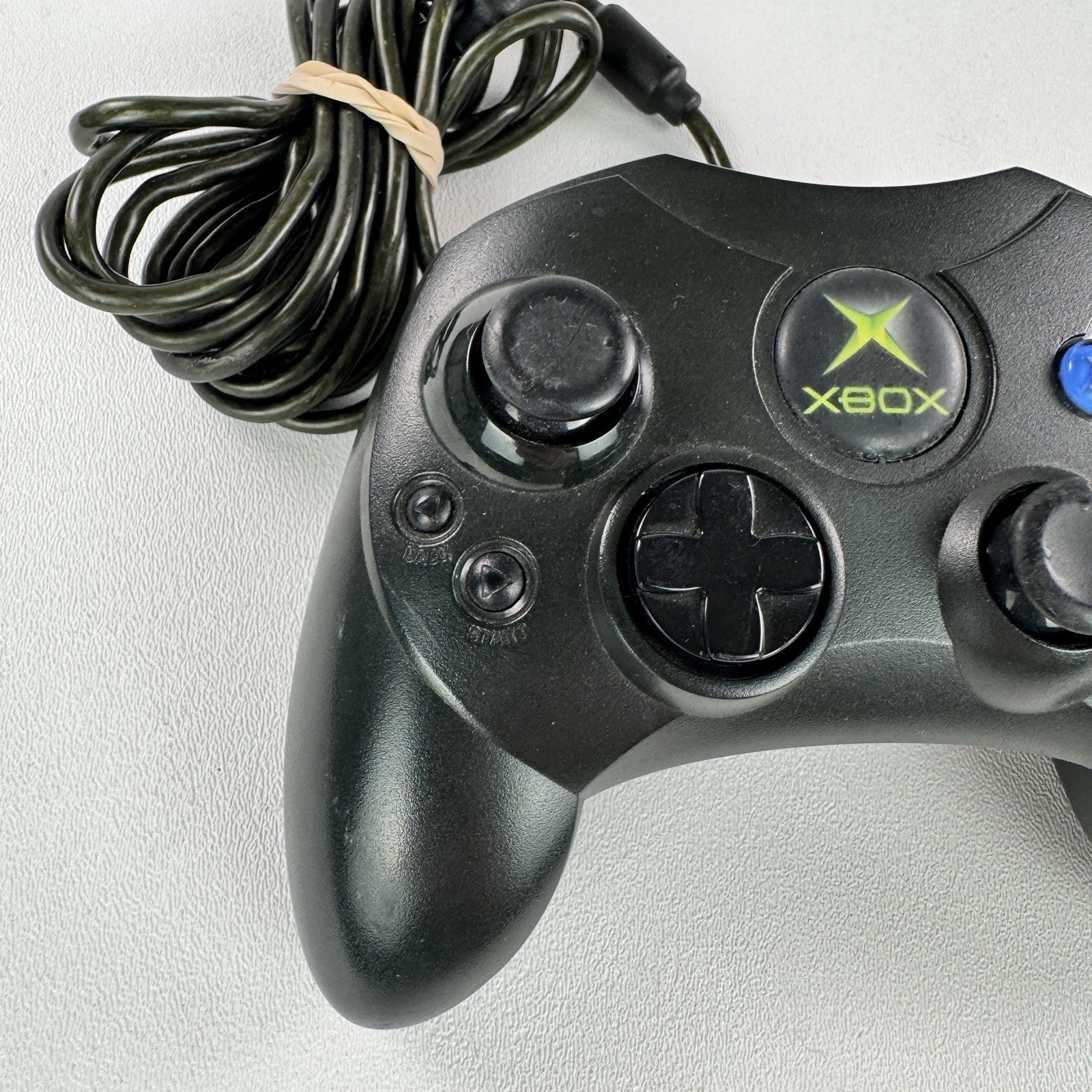 Original Xbox OEM Controller S Type Black X08-69873 w/ Breakaway Cable TESTED