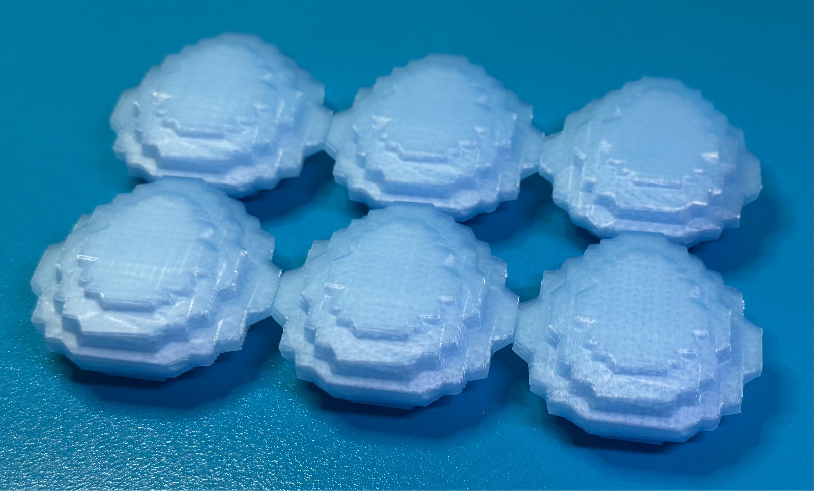 Six Ice Blue Diamonds Inspired by Popular Mining and Crafting Video Games