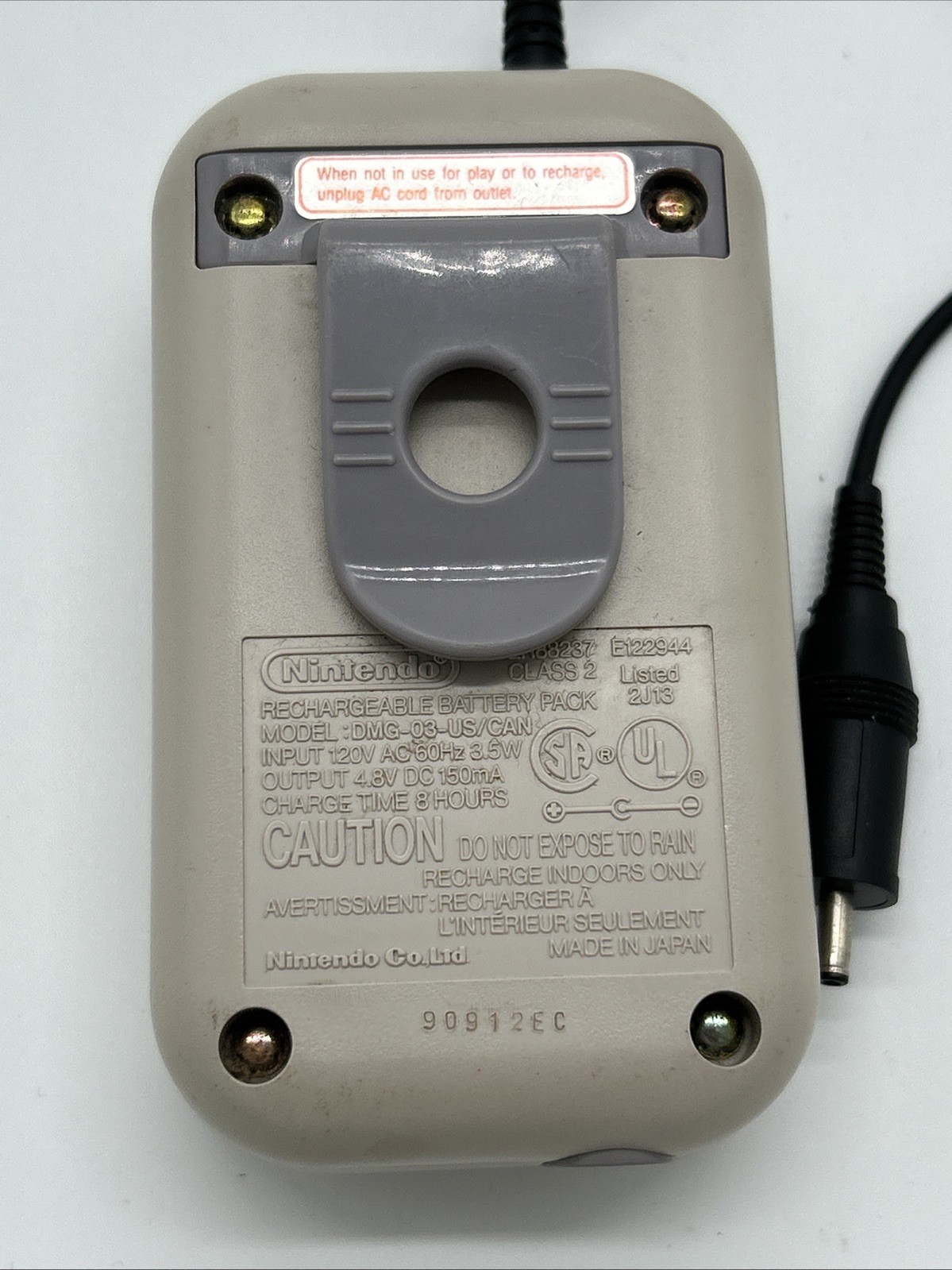 Nintendo Game Boy DMG-03 Rechargeable Battery Power Pack – UNTESTED