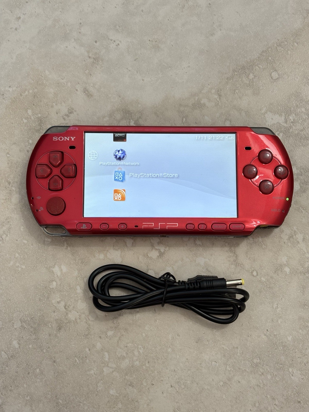 Radiant Red Sony PSP 3000 System w/ Charger, Battery, & Bundle Import