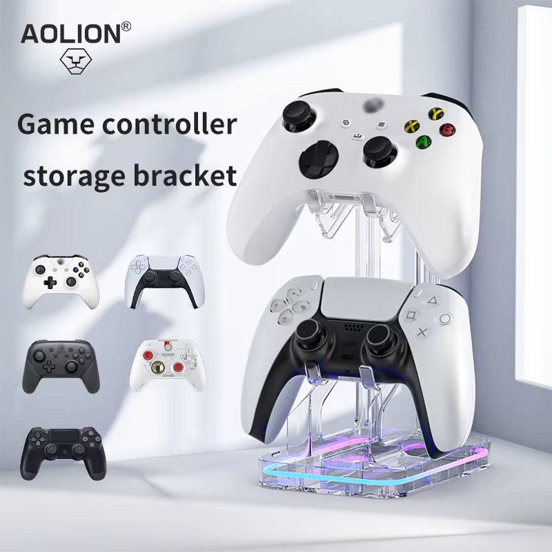 RGB Dual Game Controller Holder Acrylic Gamepad Handle Bracket Display for Switc