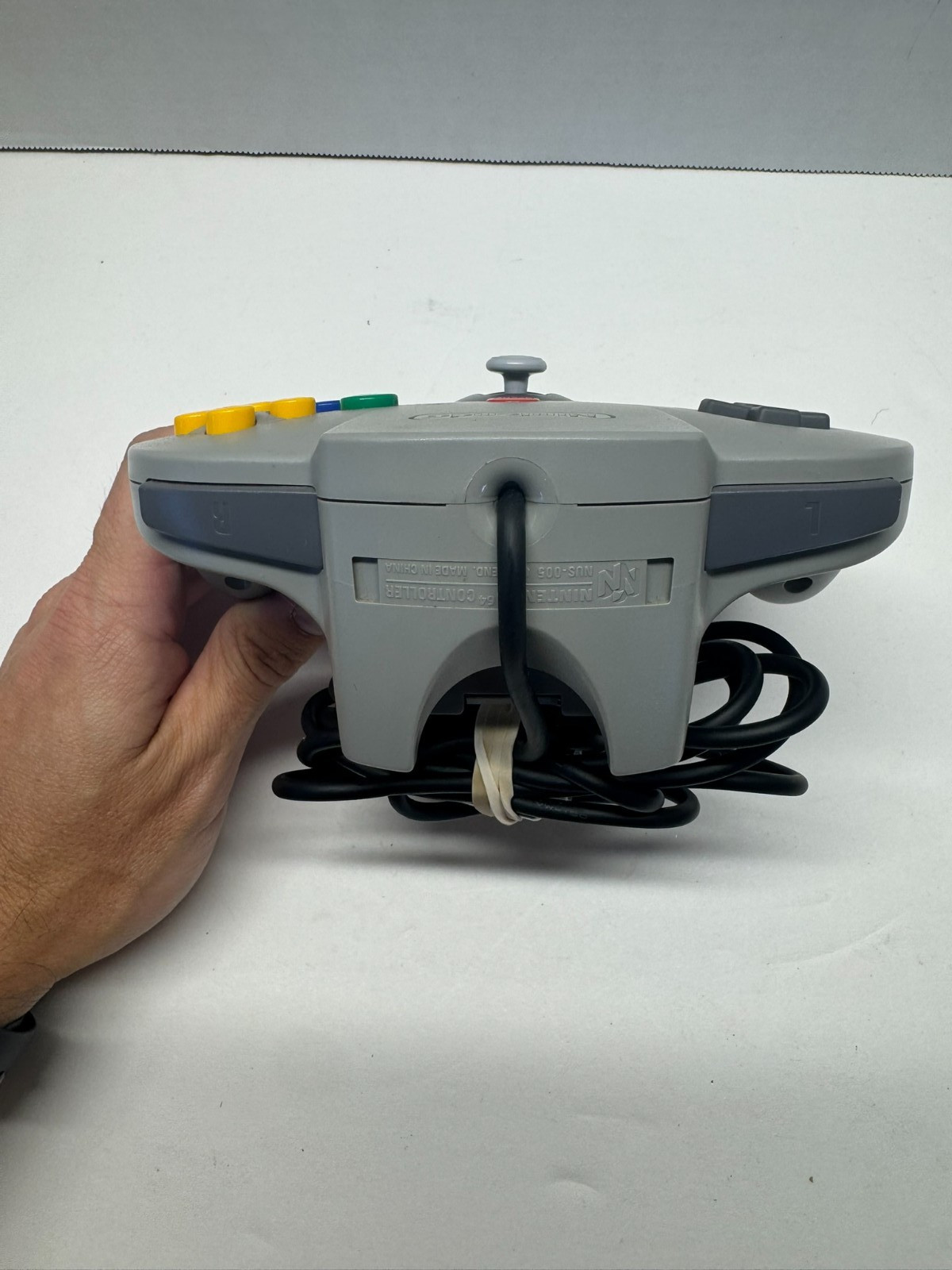 Nintendo 64 Solid Gray Controller w/Transfer Pack Tested & Working Tight Stick