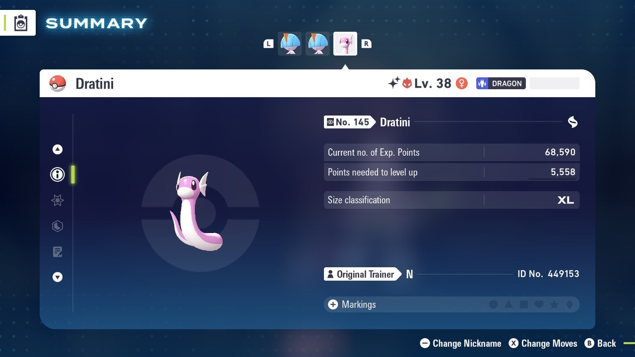 Dratini Pokemon Legends ZA ⚫ Shiny 6 IV 🟢 Alpha ⚫ @ Master Ball