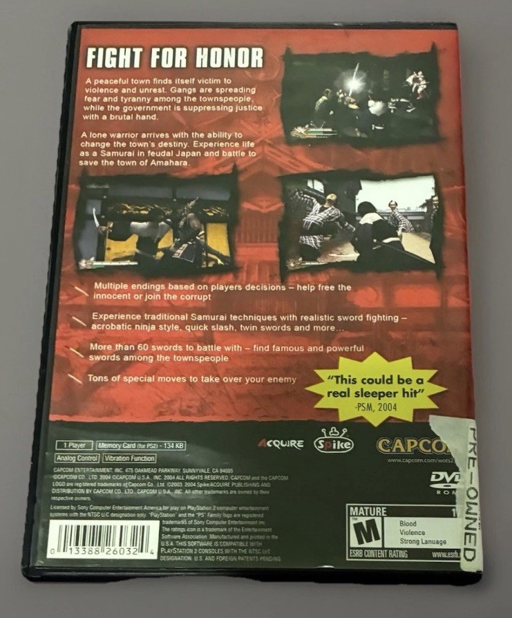 Way of the Samurai 2 PS2 CIB w/manual Sony PlayStation 2 TESTED works