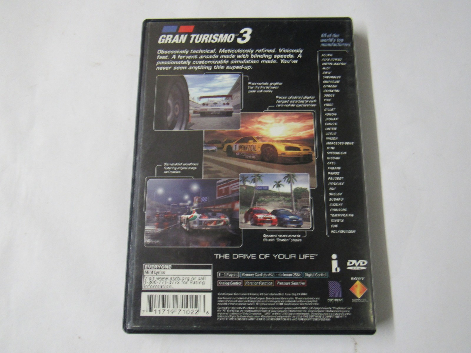 Gran Turismo 3 A-Spec PS2 Sony Playstation 2 CIB Complete Black Label