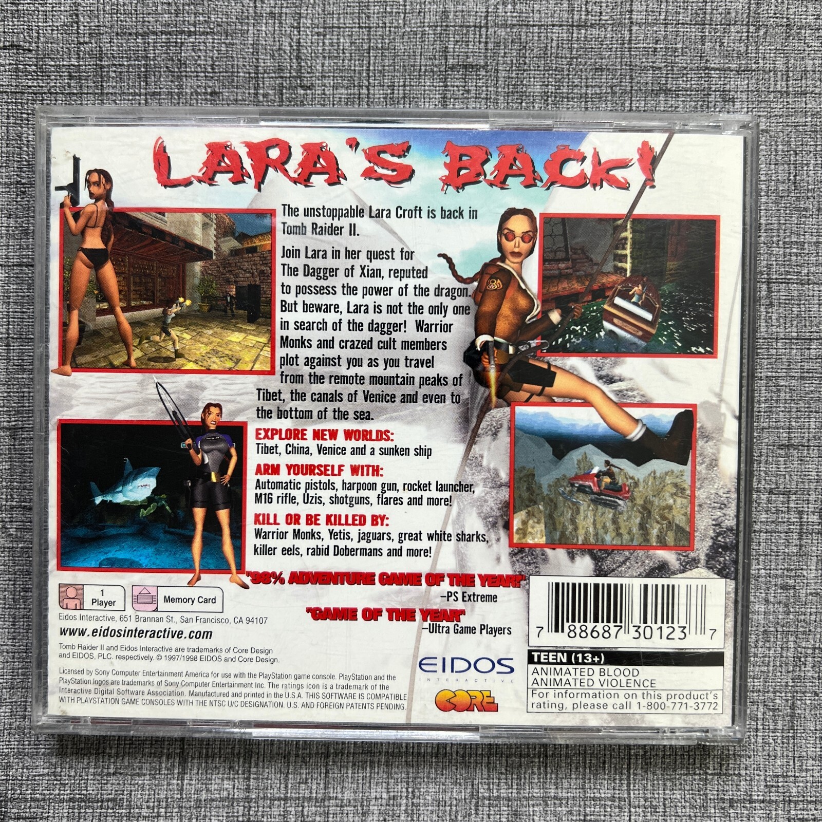 Tomb Raider II 2 (Sony PlayStation 1, PS1)