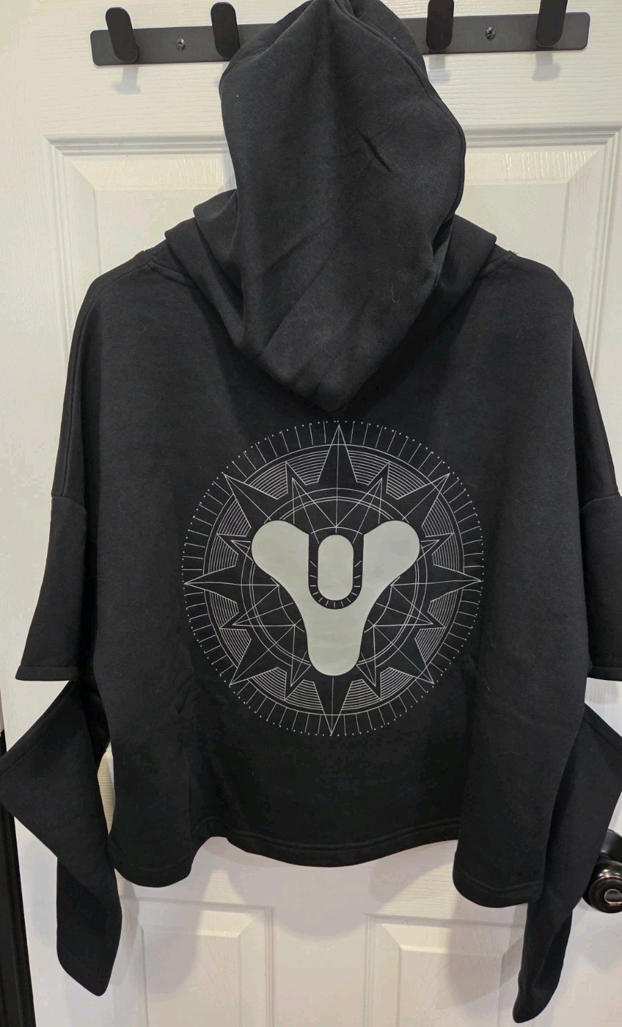 Destiny Hooded Pullover Hoodie Sweatshirt Logo Graphic Size L/G Black