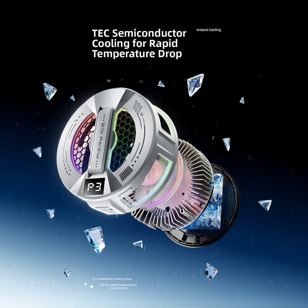 Magnetic Phone Cooler 60g Portable with Smart Temp Adjustment and RGB Effects