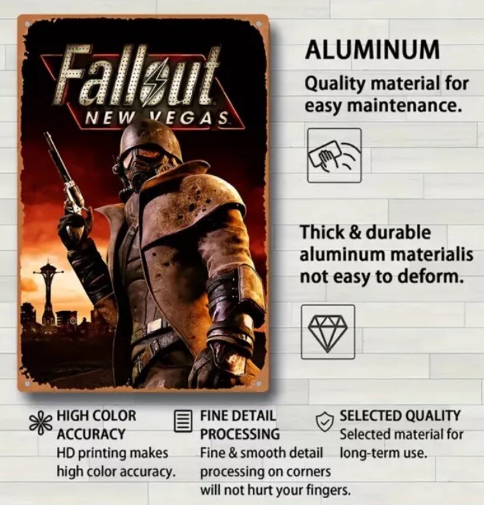 Fallout Netflix The Ghoul Dogmeat Poster Vintage Style Metal Aluminum Sign
