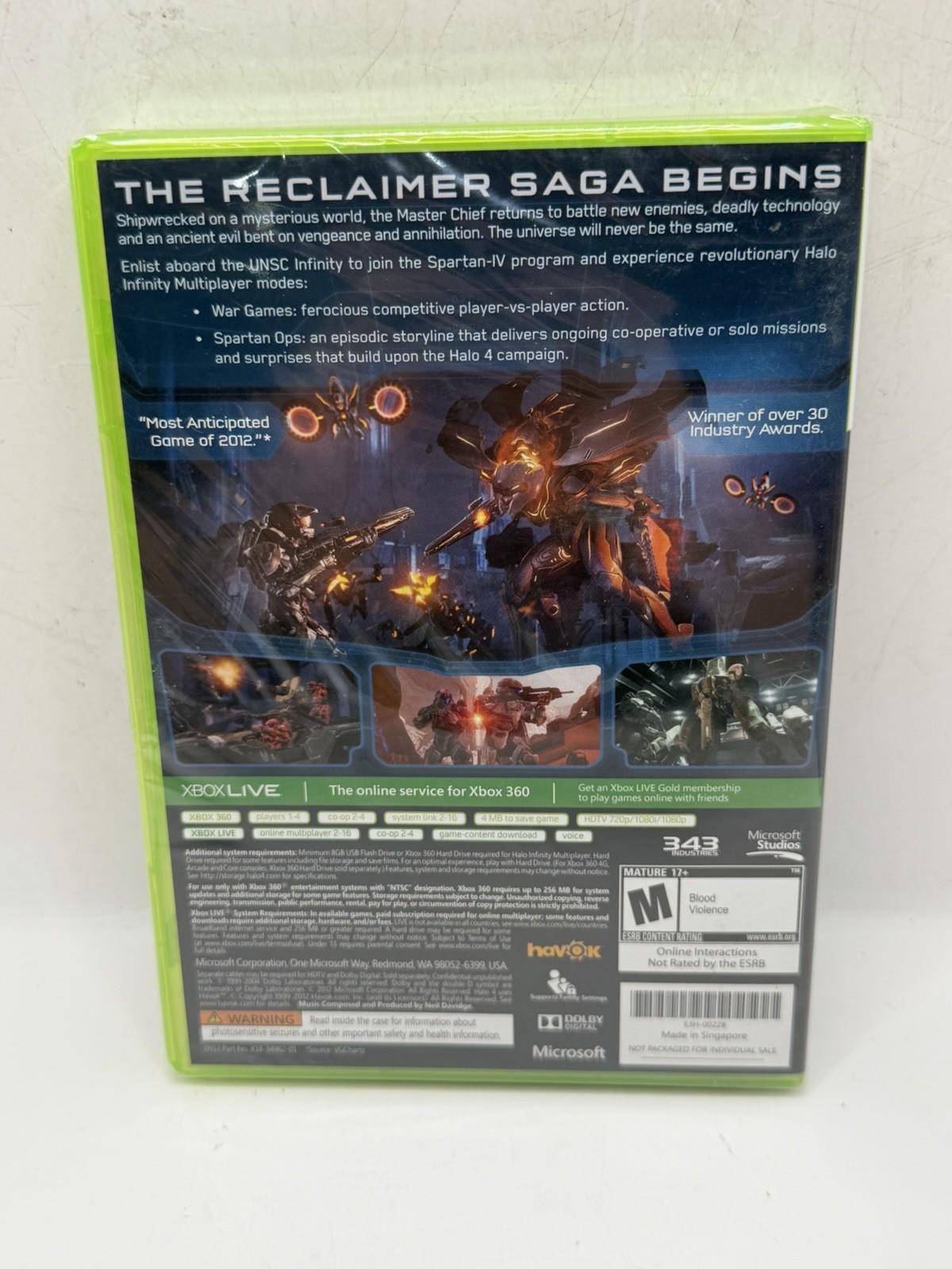 Halo 4 Microsoft Xbox 360 Factory Sealed Not For Resale Version New Unopened