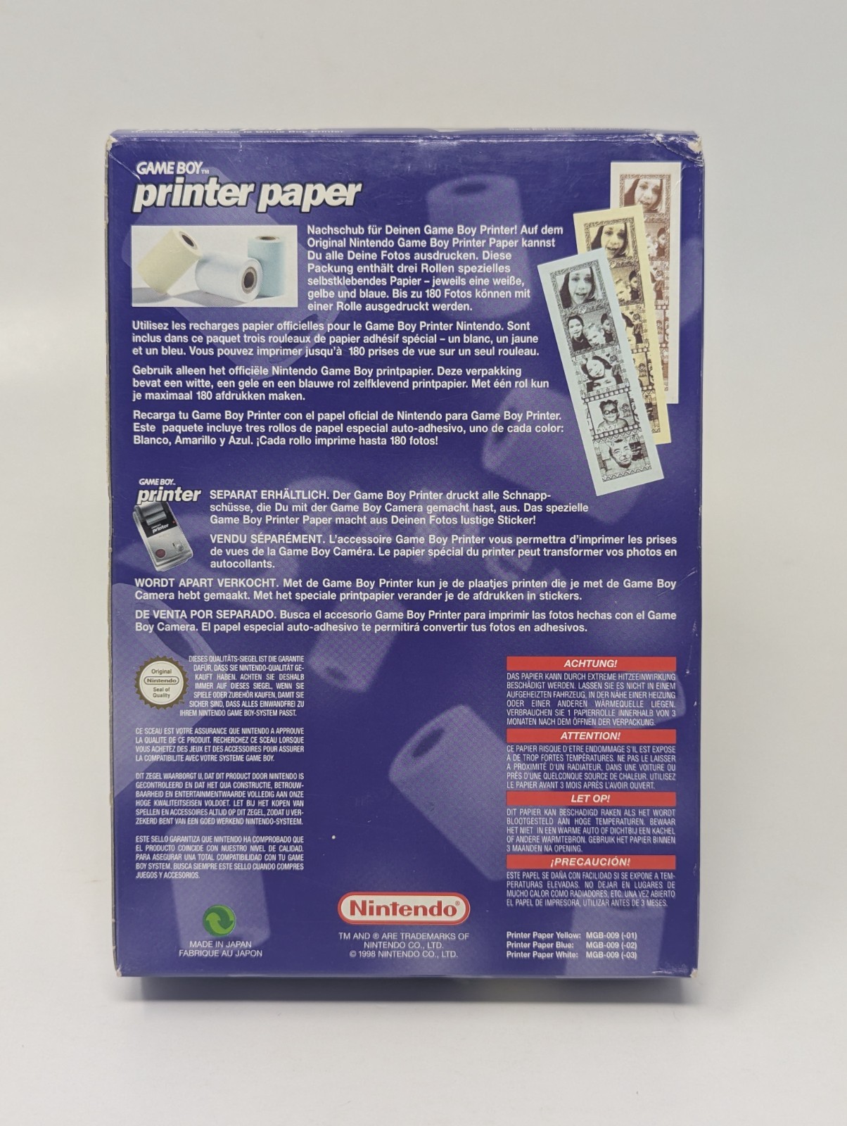Nintendo Game Boy Printer Paper 3 Rolls – CIB Complete Sealed Rolls