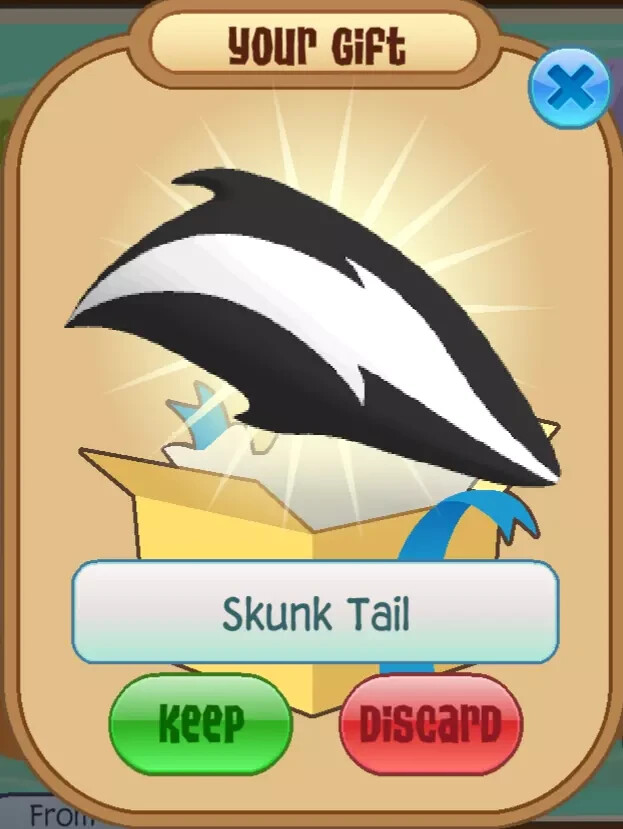 Animal Jam Classic AJC Skunk Tail (READ DESCRIPTION)