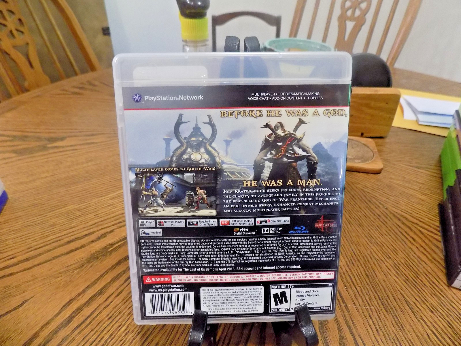 God of War Ascension game disc w/case good shape PS3 Sony PlayStation 3
