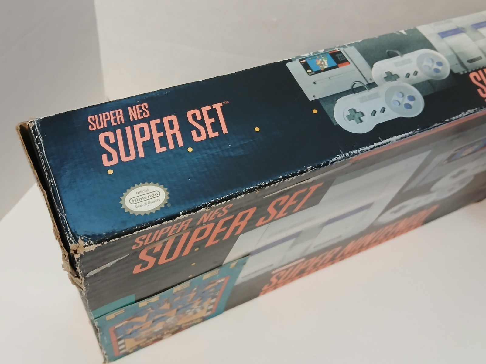 Super Nintendo Super Set – Box Only w/Foam Insert! Mario Kart Sticker Variation