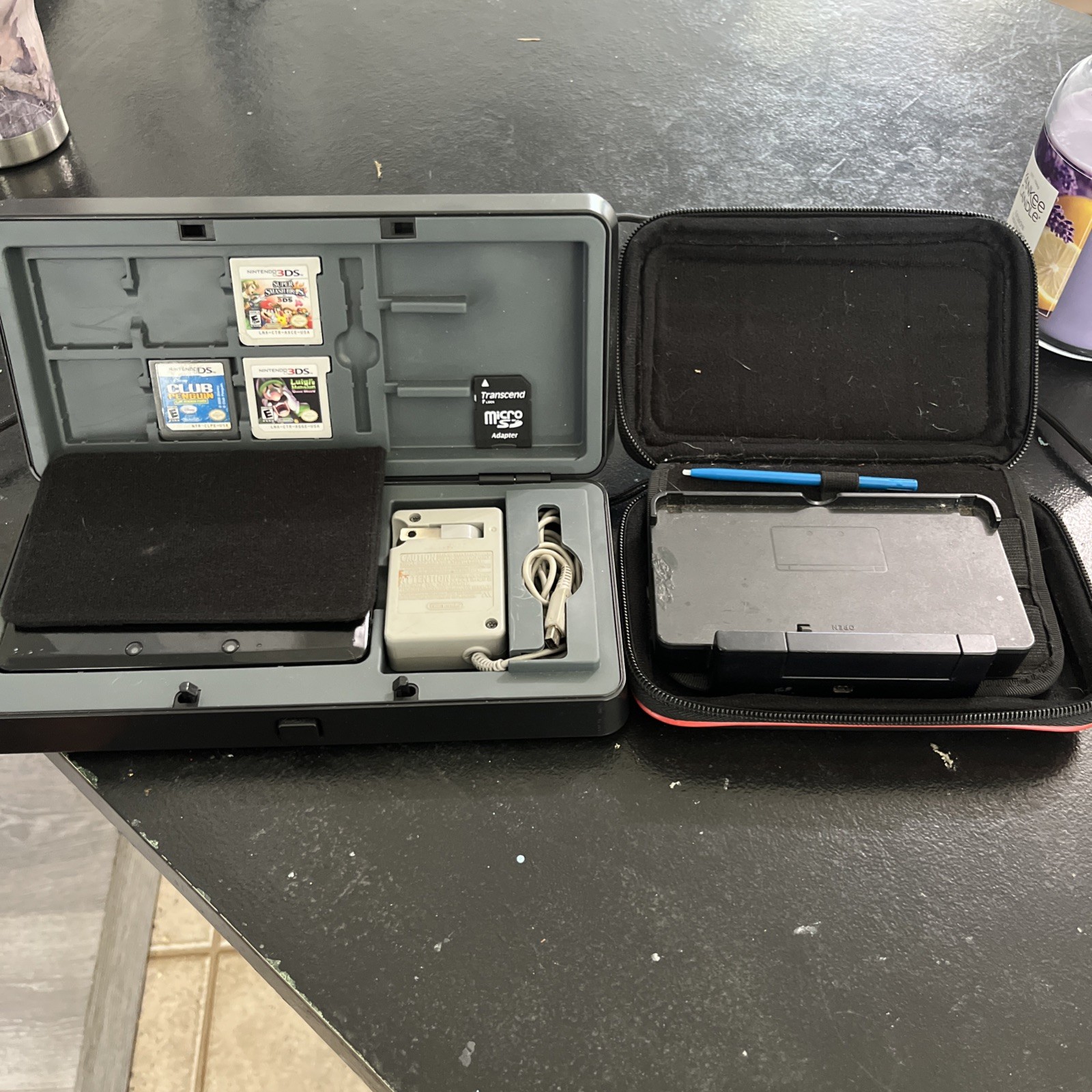 3DS Original US Console Black – Tested Working W/charger CTR 001 3 Games/2 cases
