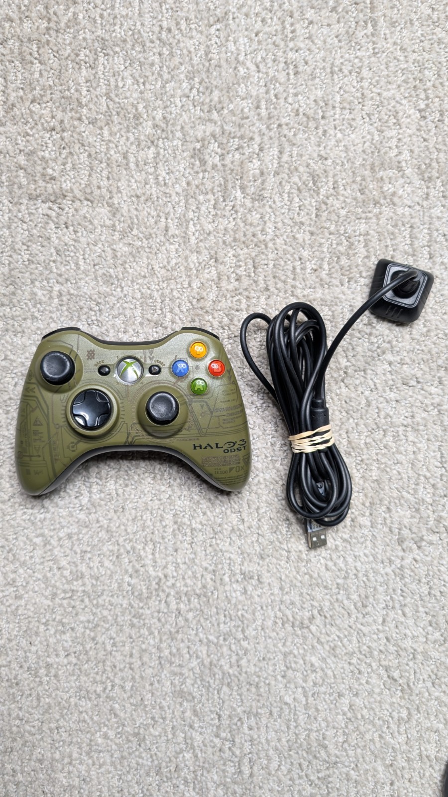 Xbox 360 Halo 3 ODST Green Controller Working Condition Tested
