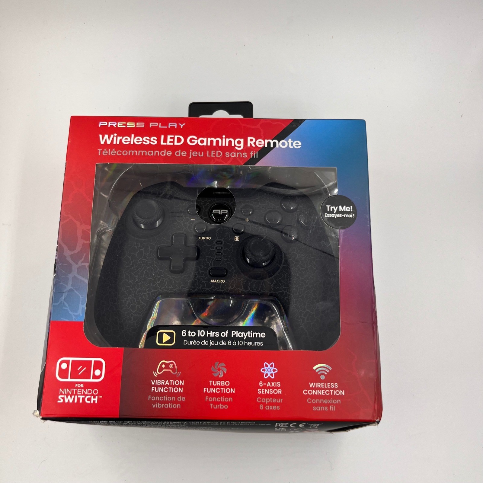 Press Play Wireless LED Gaming Remote Controller for Nintendo Switch Android PC