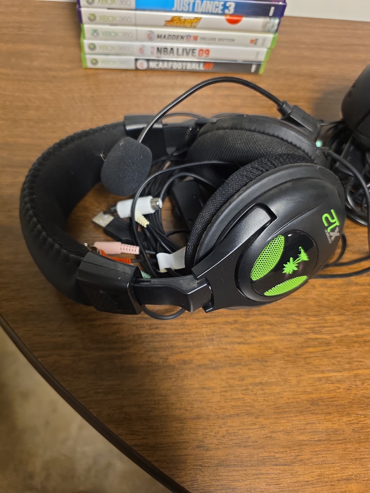 Microsoft Xbox 360 Game Lot Of 12 W/ 2 Turtle Beach X12 Headsets- Untested…