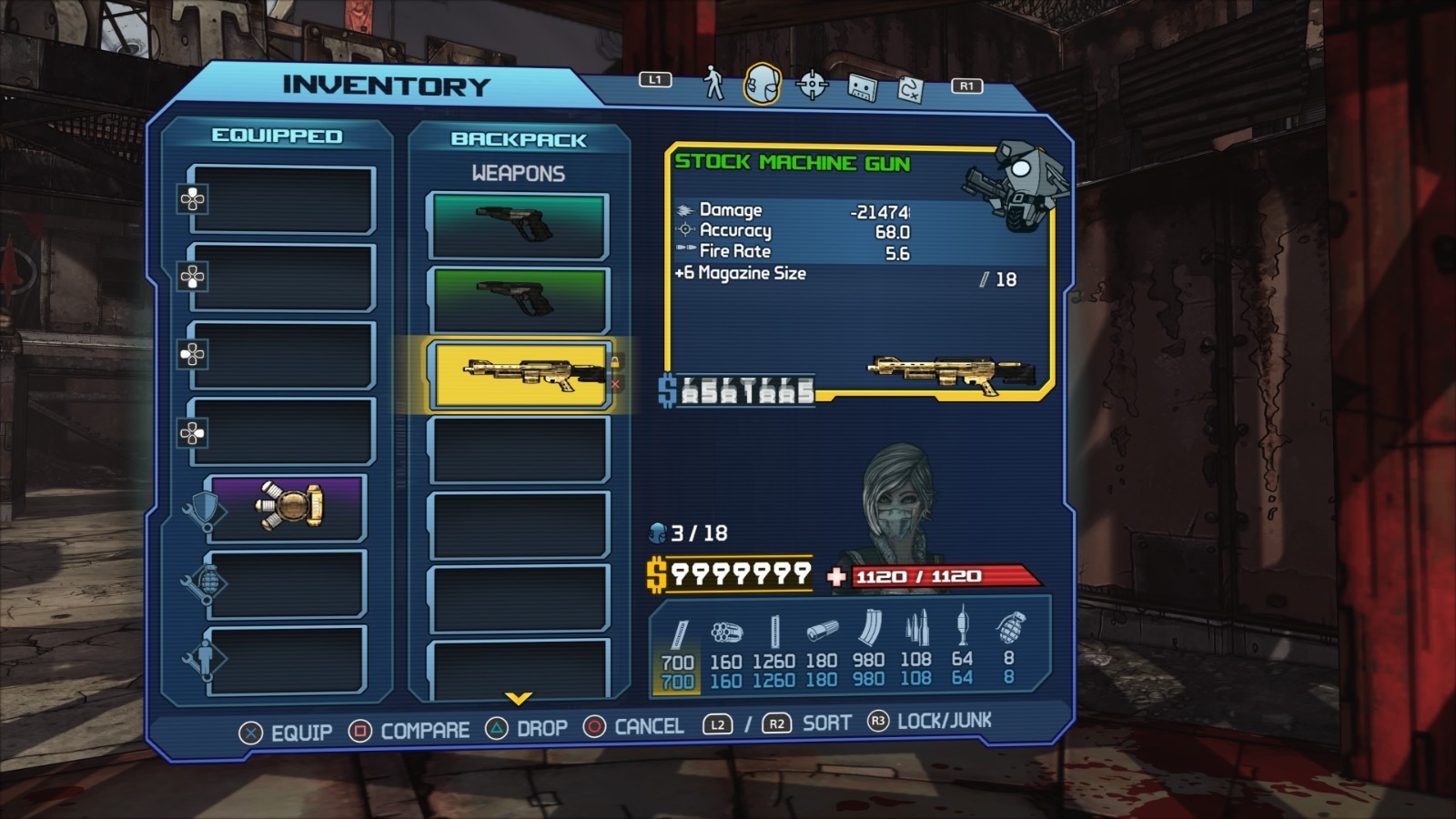 ( No Game ) Borderlands 1 -godmode 1 kill weapons- Ps4,Ps5