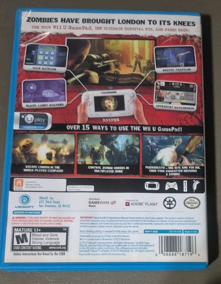 ZombiU (Nintendo Wii U, 2012) CIB