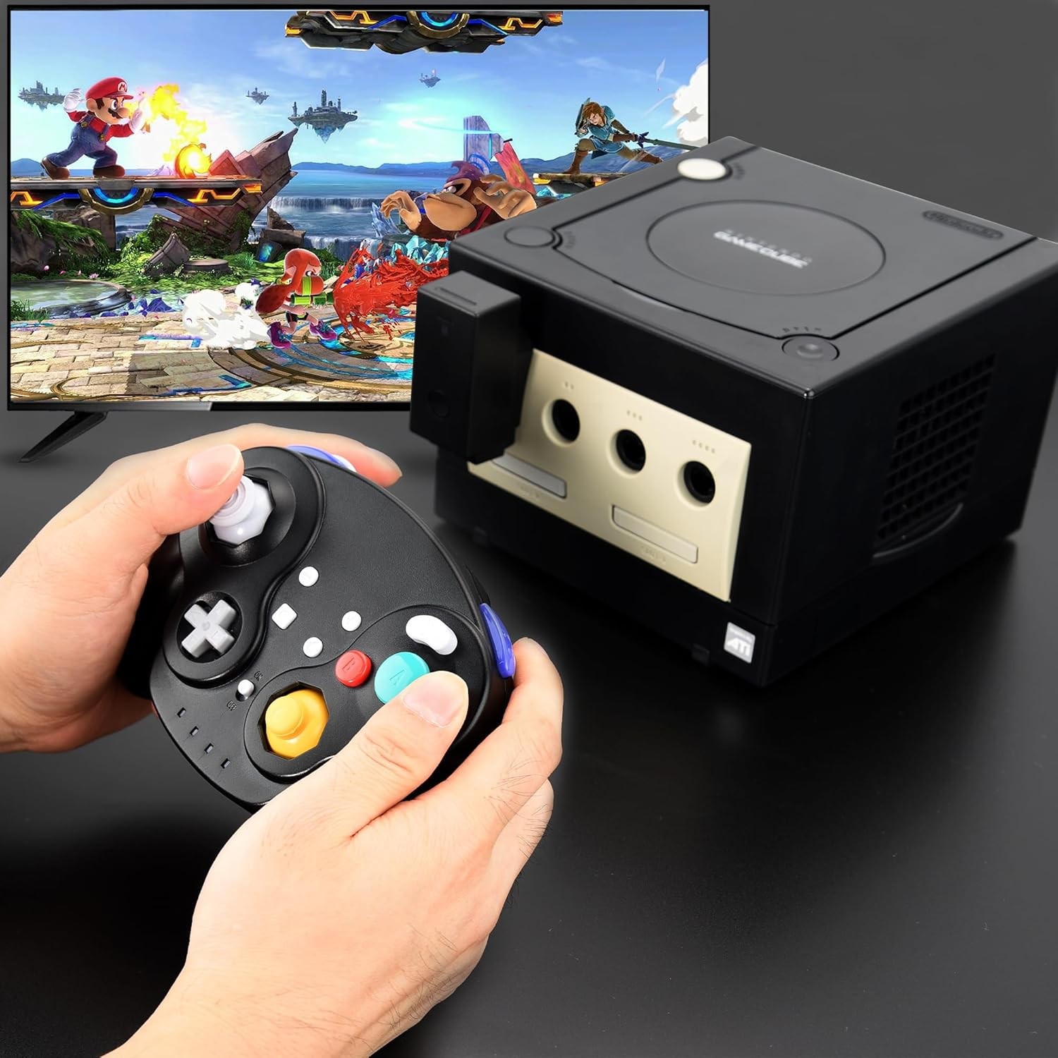 2.4 GHz Wireless GameCube Controller, for NGC GameCube Console (Built-in Rumble)