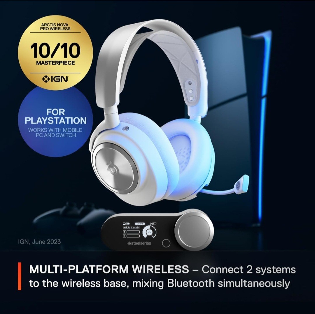 SteelSeries Arctis Nova Pro Wireless ANC Gaming Headset White for PS/PC