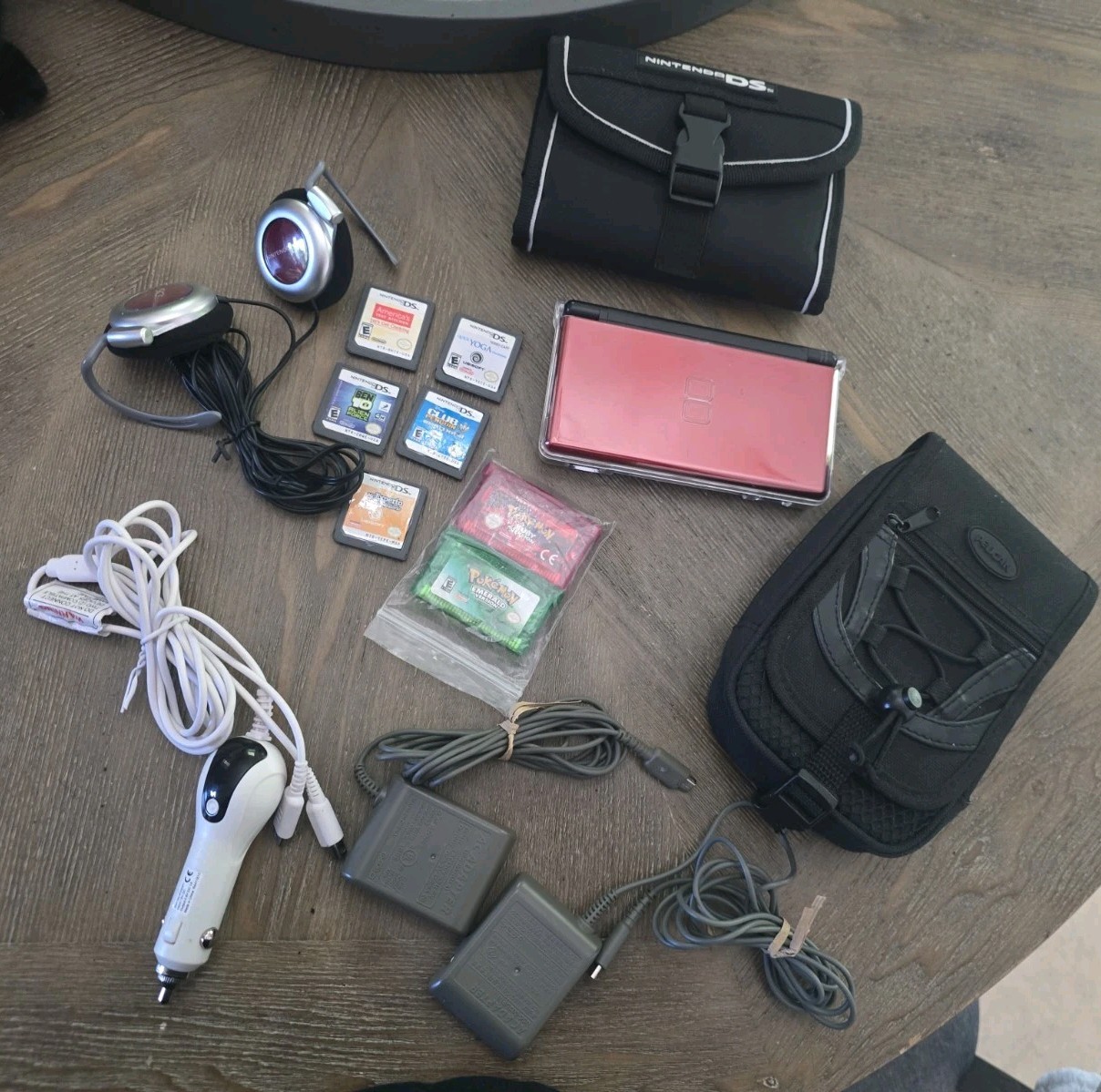 Nintendo DS Lite Black/Red, Games, Headphones, Chargers, Bags. Great Shape Read!