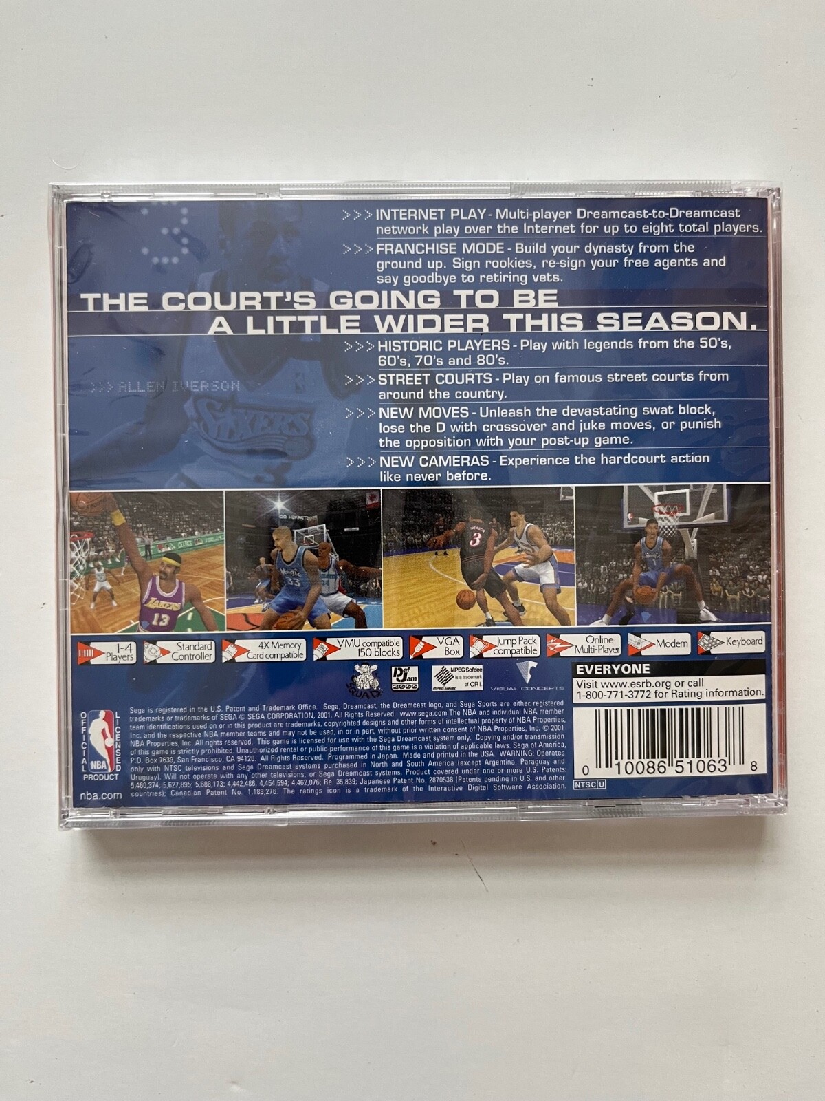 NBA 2K1 (Sega Dreamcast, 2000) New Factory Sealed OOP DC Mint Allen Iverson
