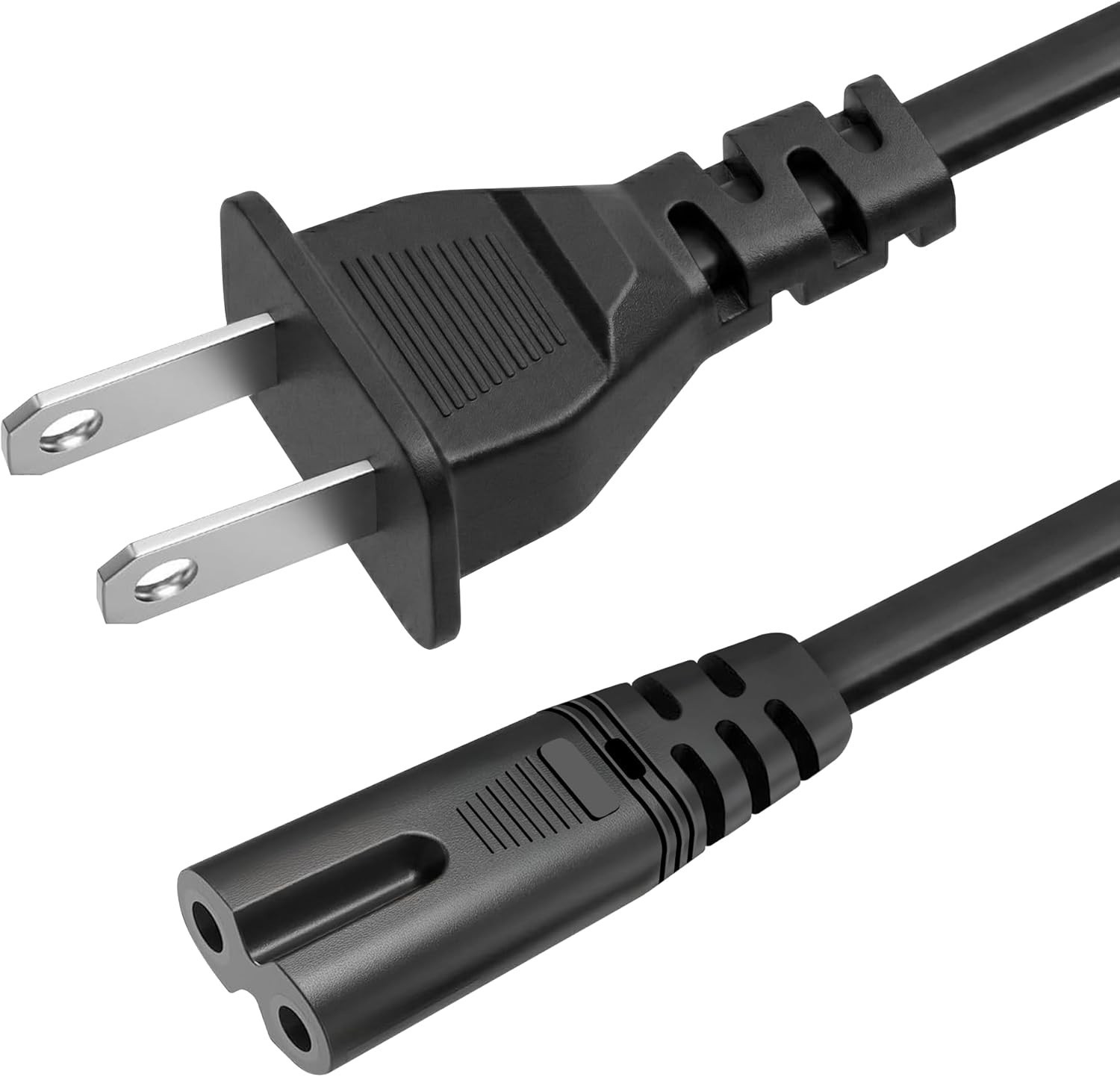 AC 2 Prong C8 Power Cord 5ft Standard 2-Slot for TV PS4 PS5 Speaker Monitor X…