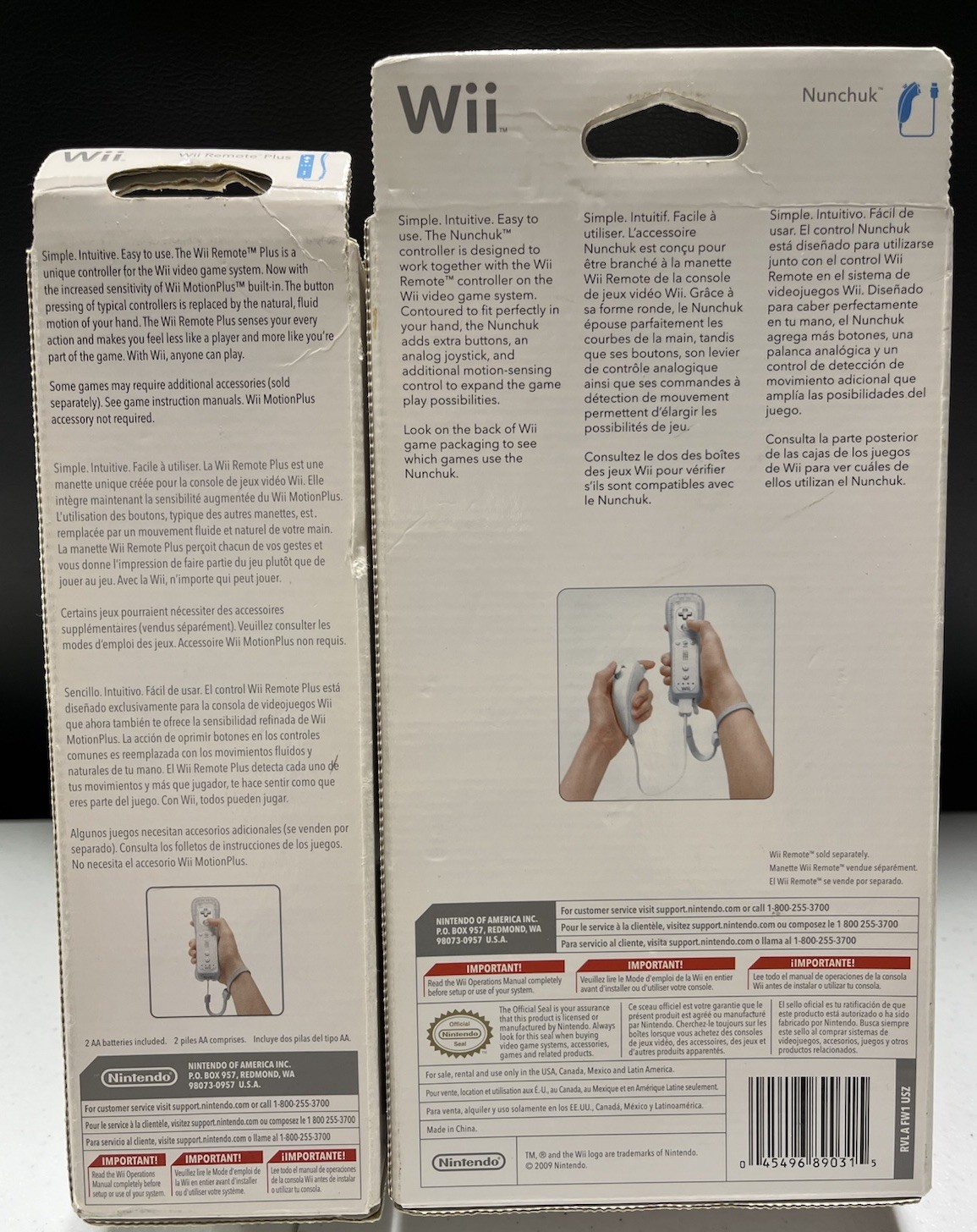 Nintendo Wii Remote Motion Plus Controller Nunchuk White OEM New Factory Sealed