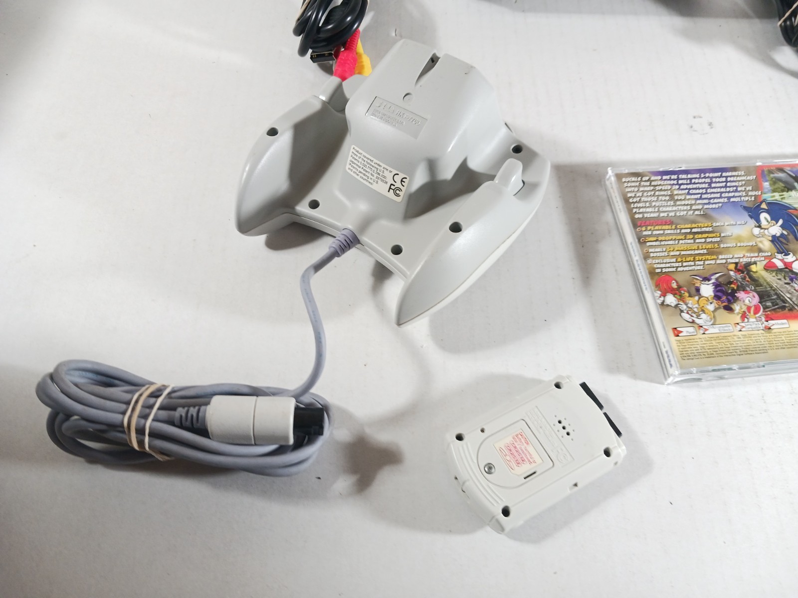 SEGA Dreamcast Console Bundle Sonic Adventure Black VMU Tested OEM Controller