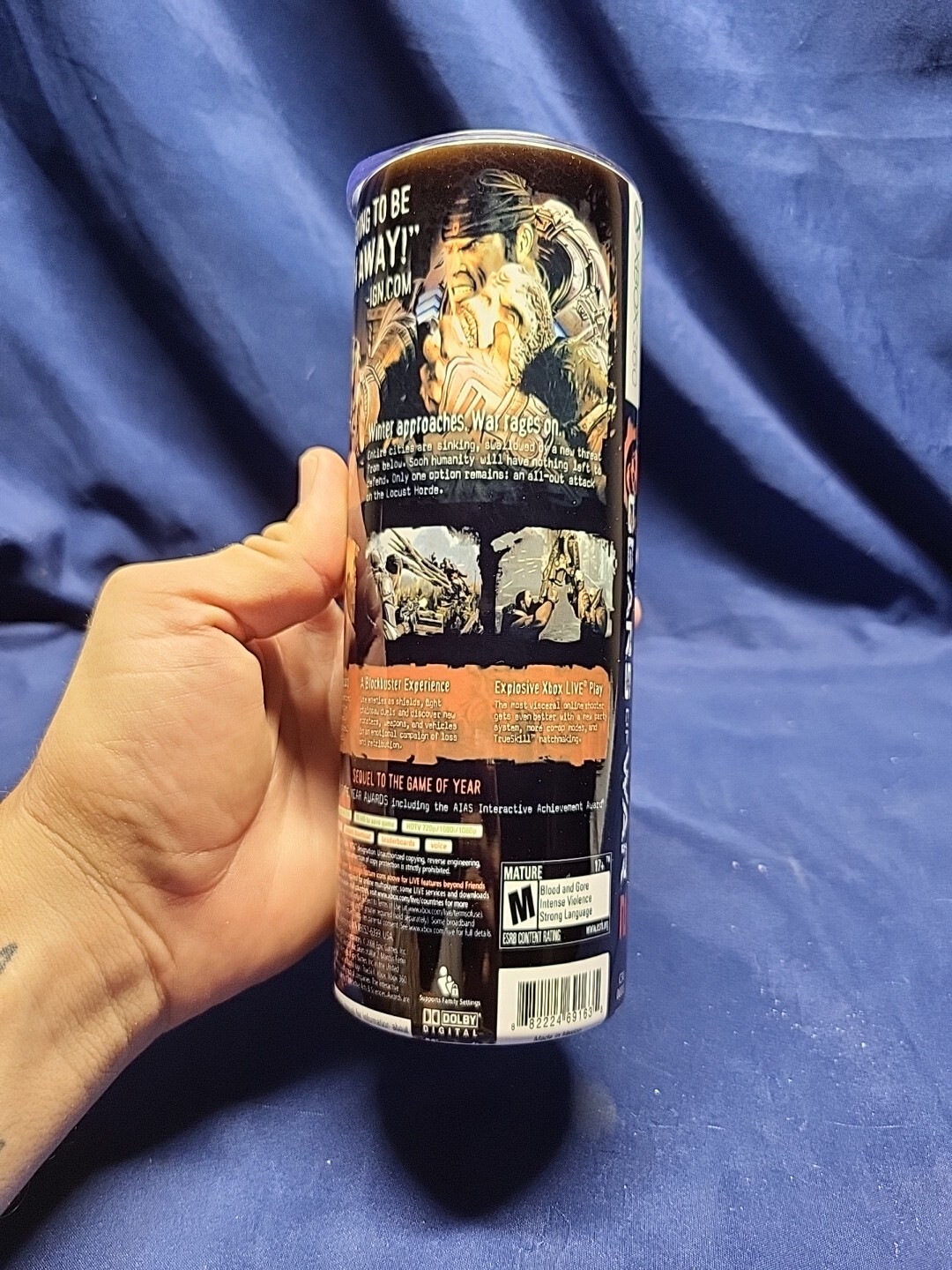 Gears of War 2 (Microsoft Xbox 360, 2008) Artwork 20oz Sublimation Tumbler