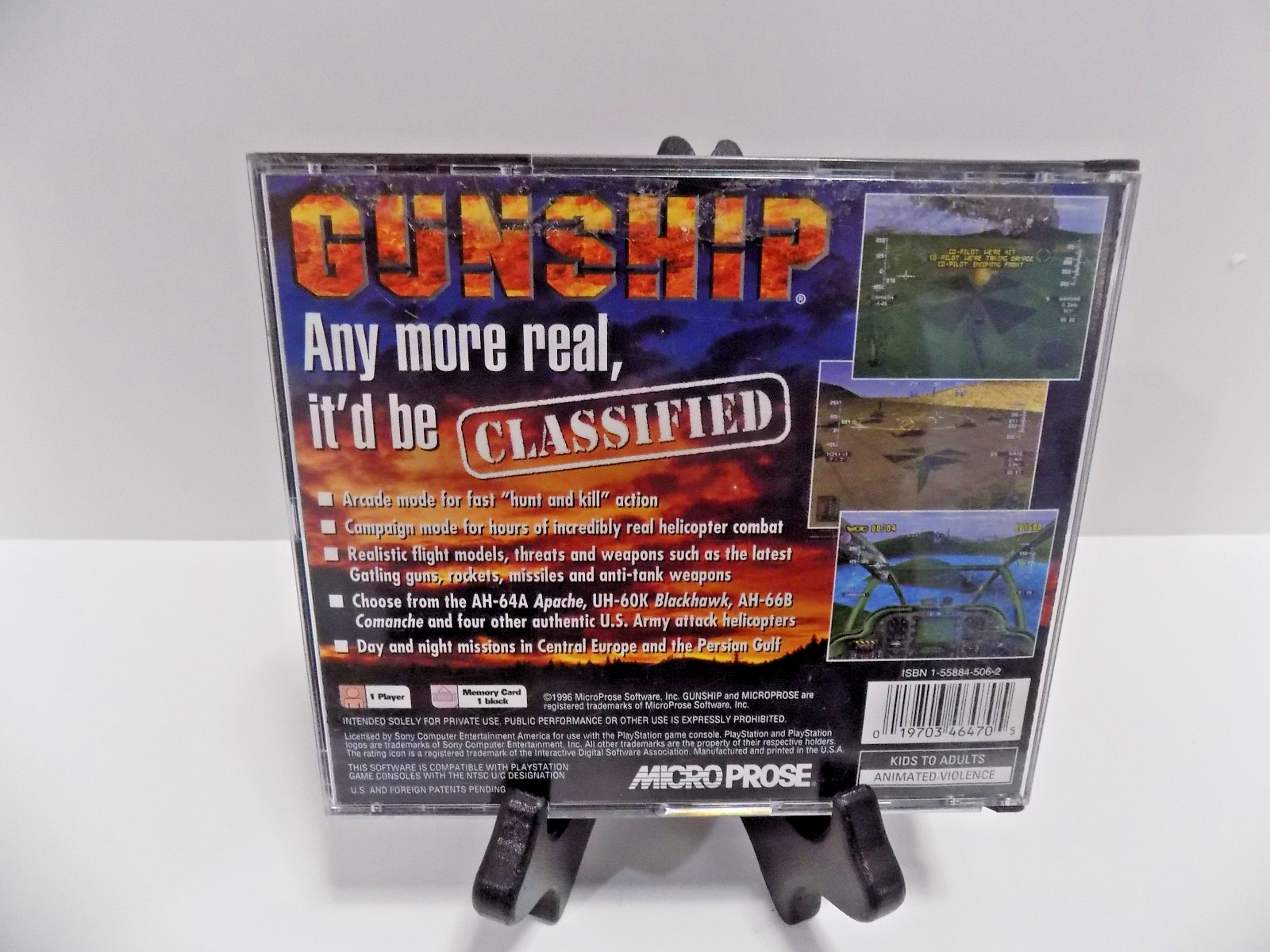 Gunship CIB good shape w/registration card PS1 (Sony PlayStation 1, 1996)