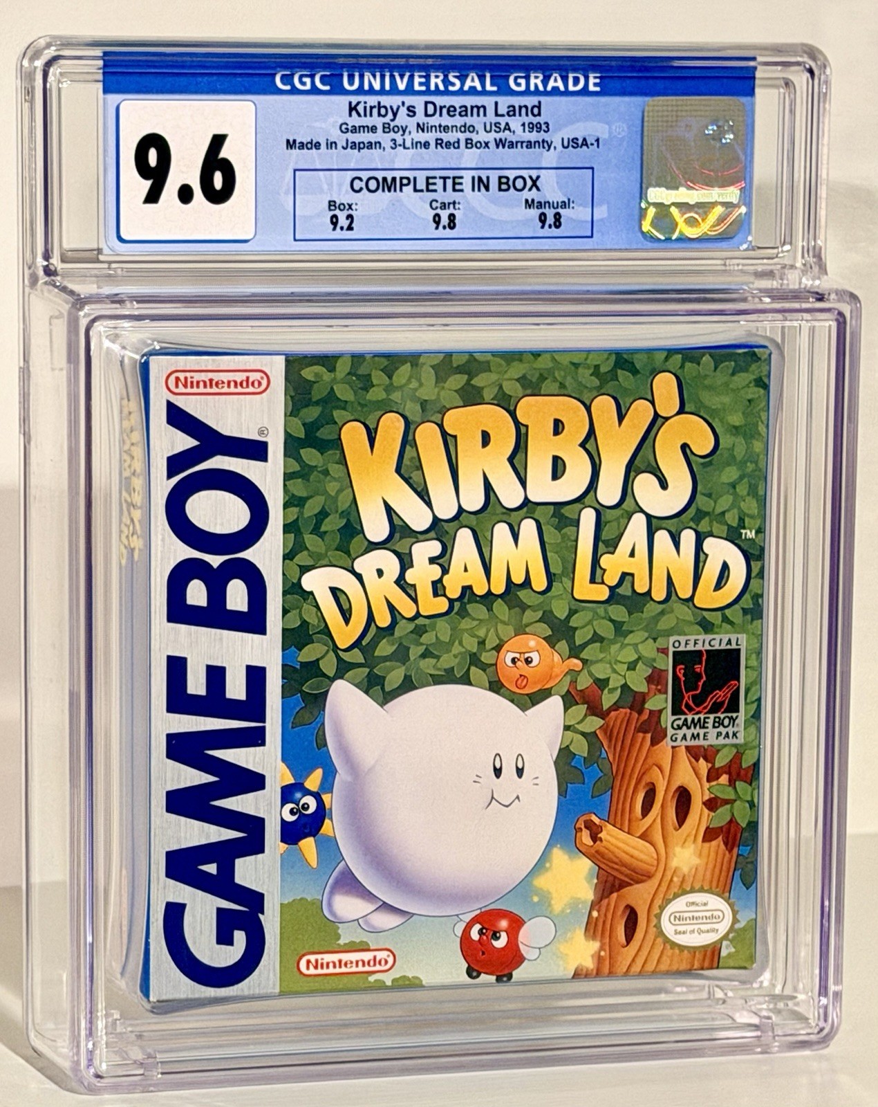 Kirby’s Dream Land CGC Graded 9.6 MINT CIB 1993 Nintendo Game Boy Not WATA PSA